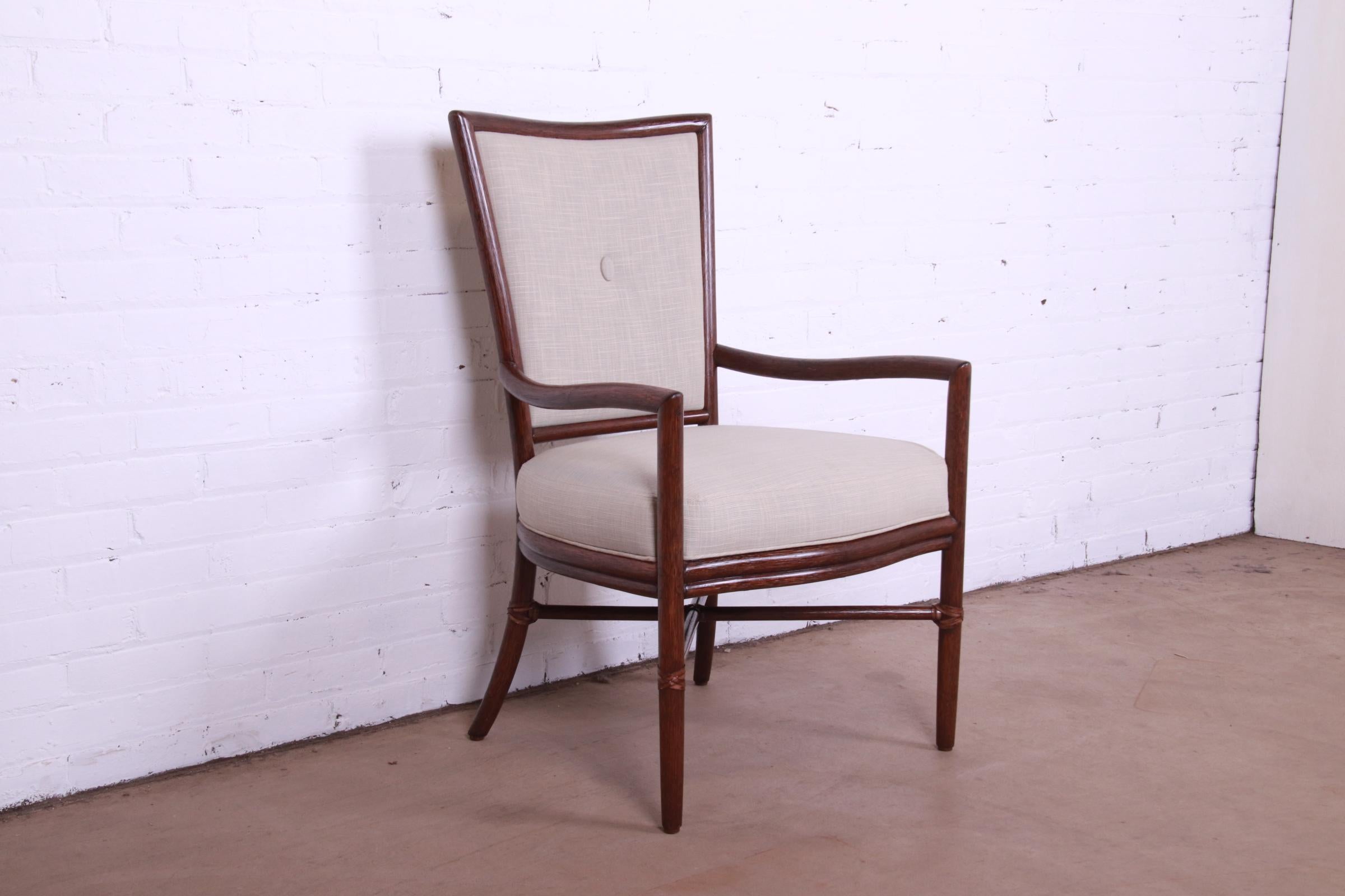 20th Century Barbara Barry for McGuire Hollywood Regency Organic Modern Rattan Club Chair For Sale