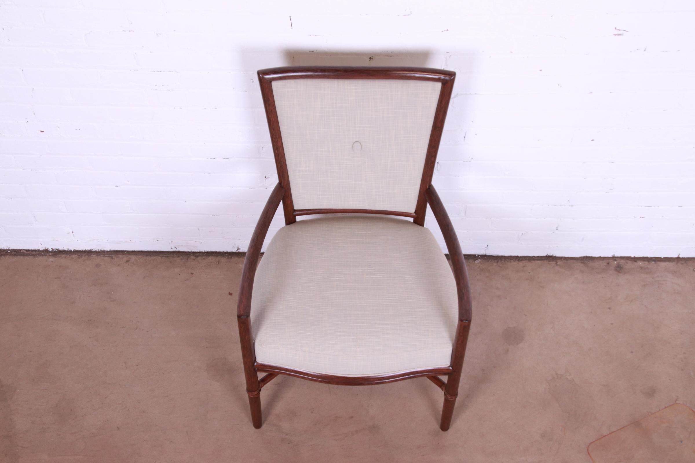 Leather Barbara Barry for McGuire Hollywood Regency Organic Modern Rattan Club Chair