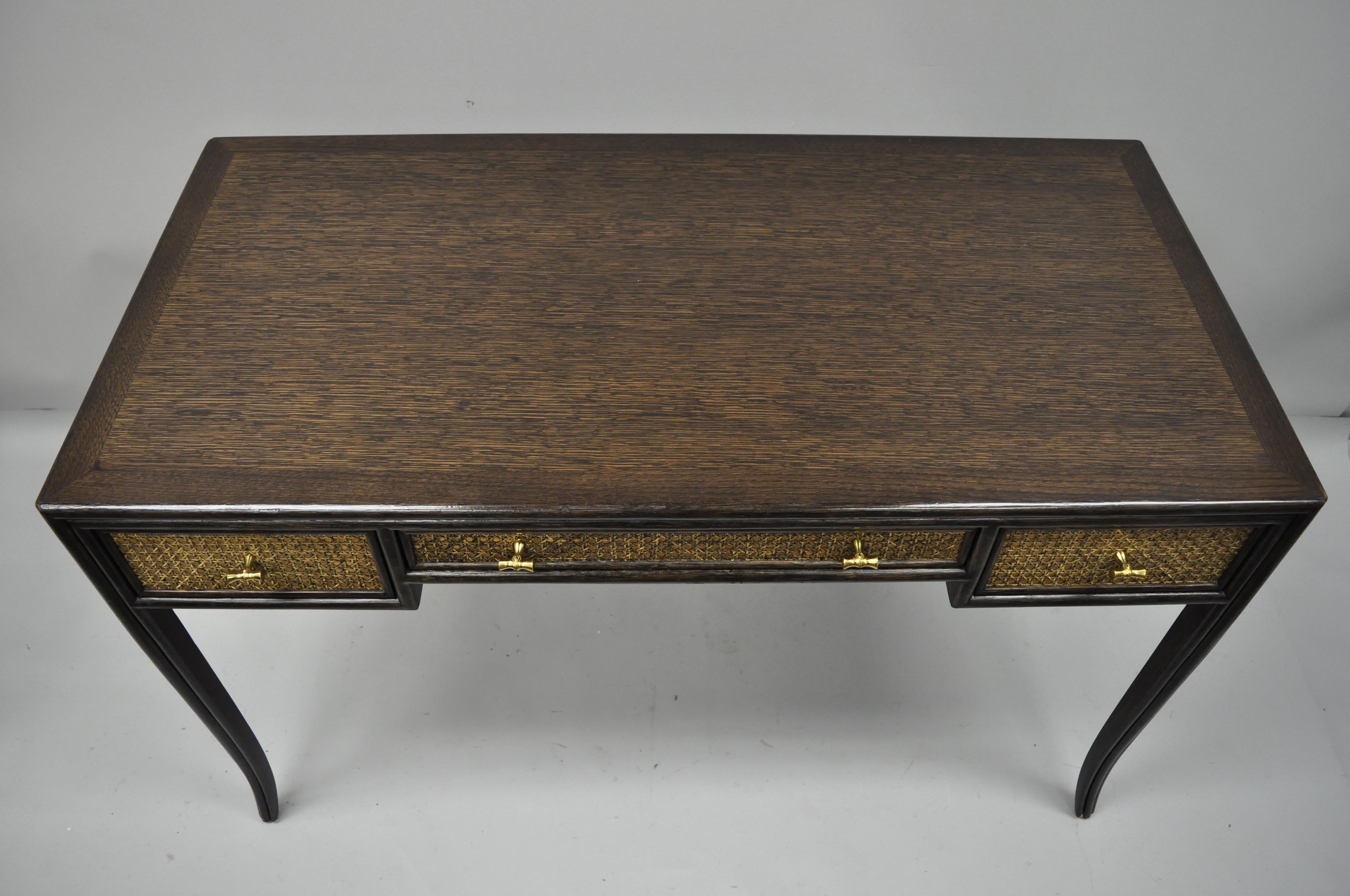 Barbara Barry for McGuire Oak and Cane Desk with Faux Bamboo Pulls In Good Condition In Philadelphia, PA
