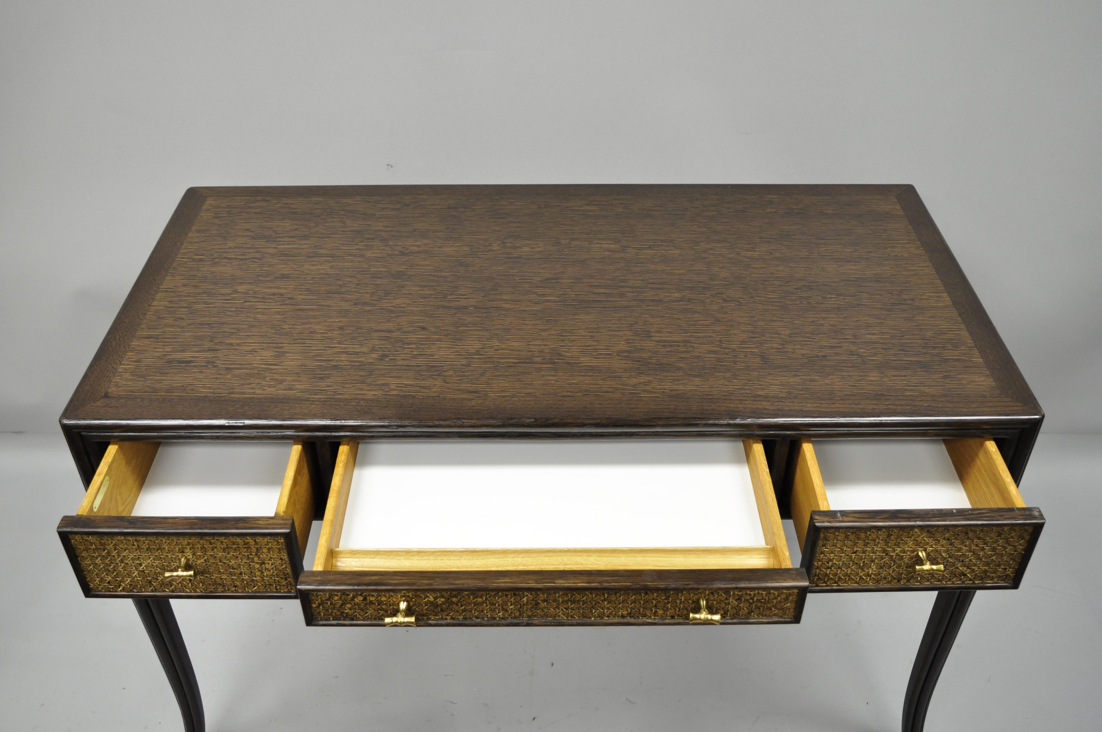 Late 20th Century Barbara Barry for McGuire Oak and Cane Desk with Faux Bamboo Pulls
