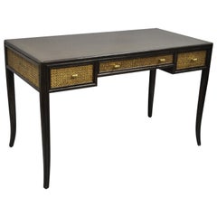 Barbara Barry for McGuire Oak and Cane Desk with Faux Bamboo Pulls