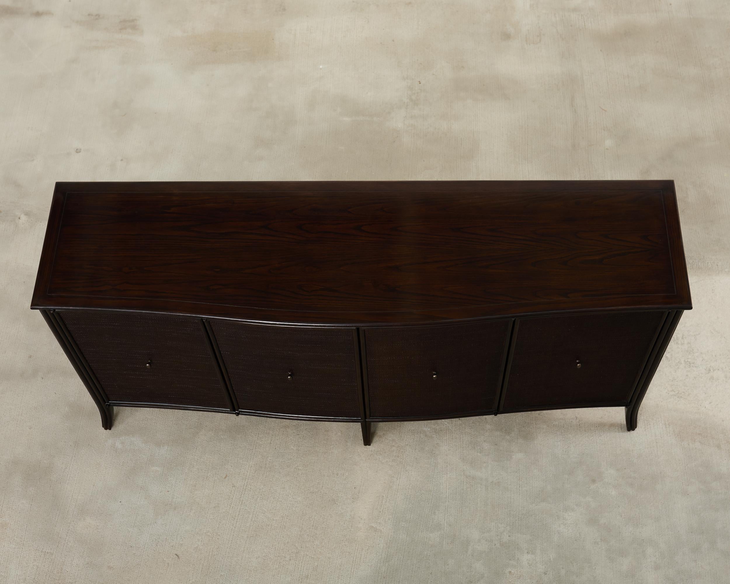 American Barbara Barry for McGuire Rattan Oak Raffia Sideboard Buffet For Sale