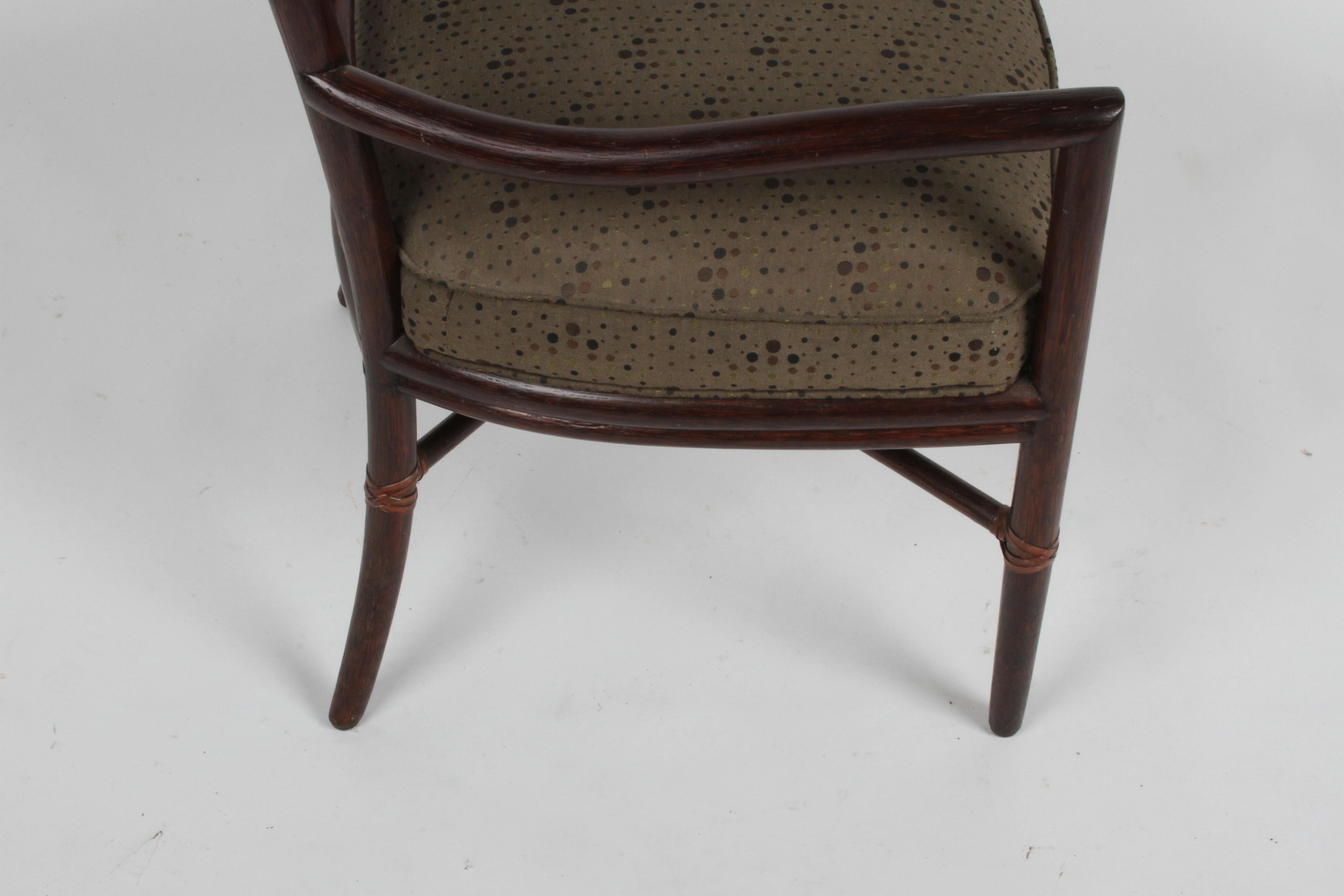 Barbara Barry for McGuire Rattan or Wicker Arm Desk, Dining or Occasional Chair For Sale 2