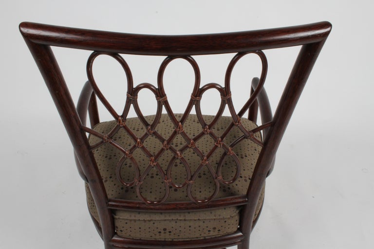 Barbara Barry for McGuire Rattan or Wicker Arm Desk, Dining or Occasional Chair For Sale 8
