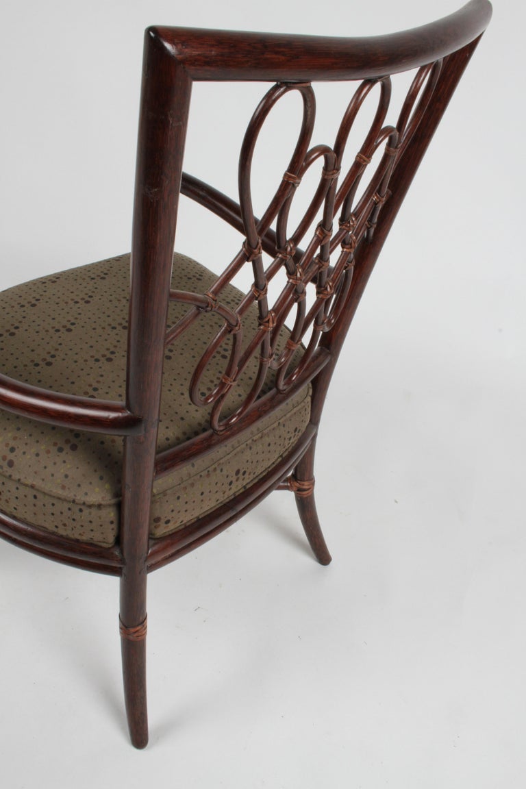 Barbara Barry for McGuire Rattan or Wicker Arm Desk, Dining or Occasional Chair For Sale 9