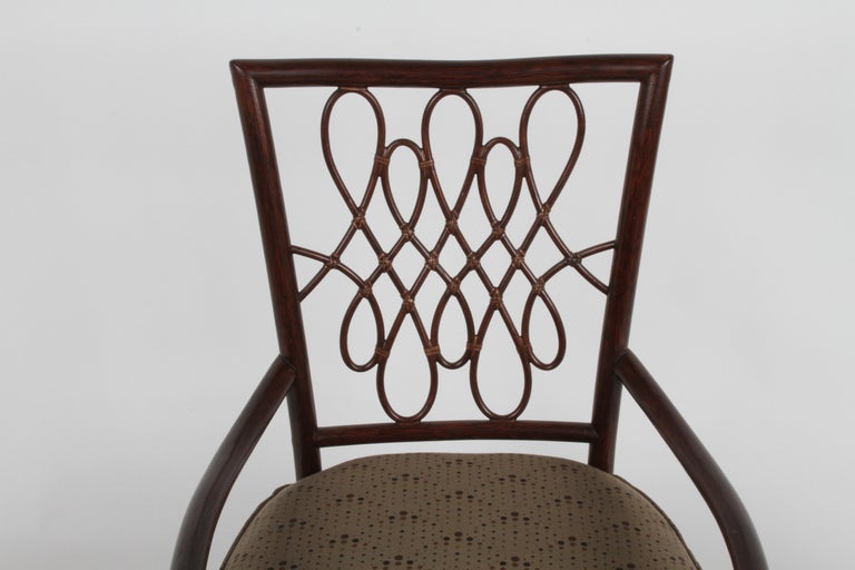Contemporary Barbara Barry for McGuire Rattan or Wicker Arm Desk, Dining or Occasional Chair For Sale