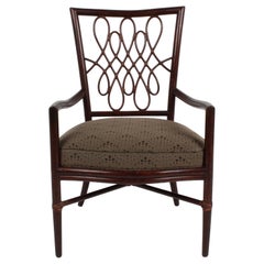 Used Barbara Barry for McGuire Rattan or Wicker Arm Desk, Dining or Occasional Chair