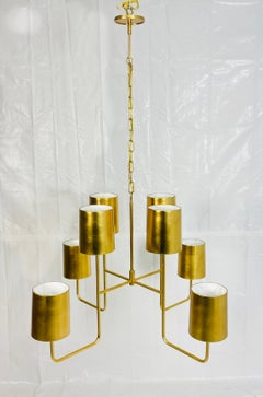 Barbara Barry “Go Lightly” 8-Light Gold Leaf Chandelier for Visual Comfort