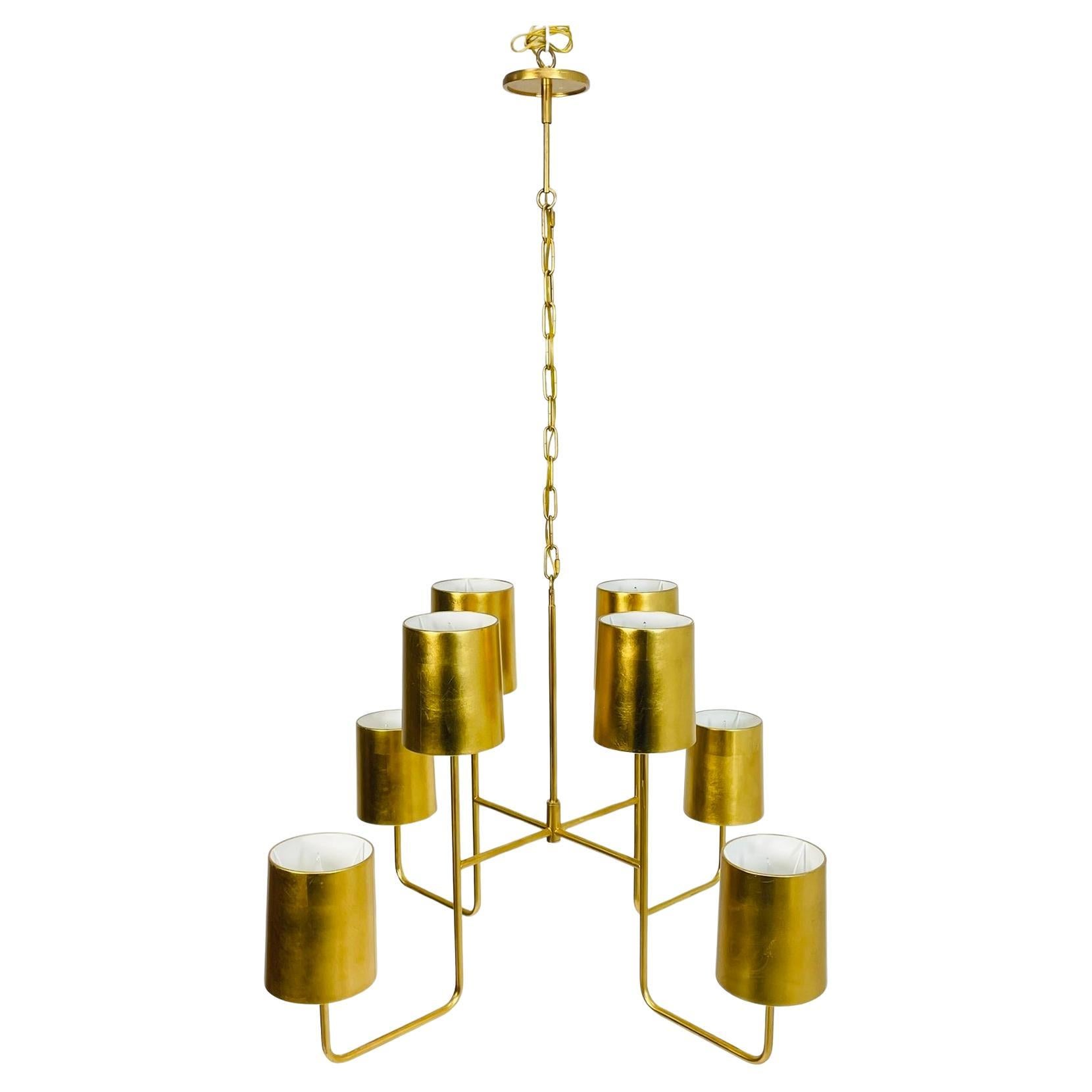 Barbara Barry “Go Lightly” 8-Light Gold Leaf Chandelier for Visual Comfort