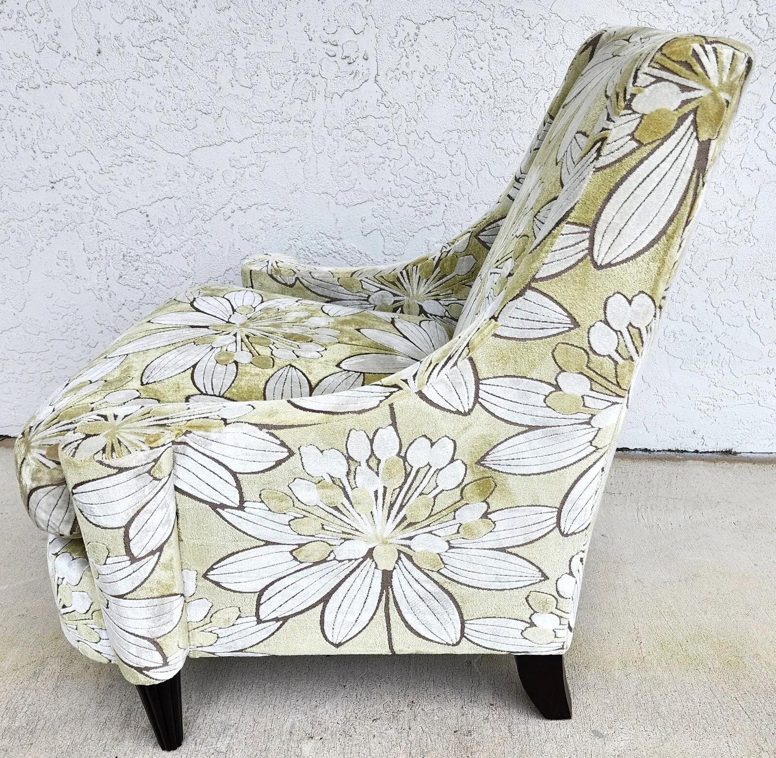 Modern Barbara Barry Lounge Chair Velvet for Henredon For Sale