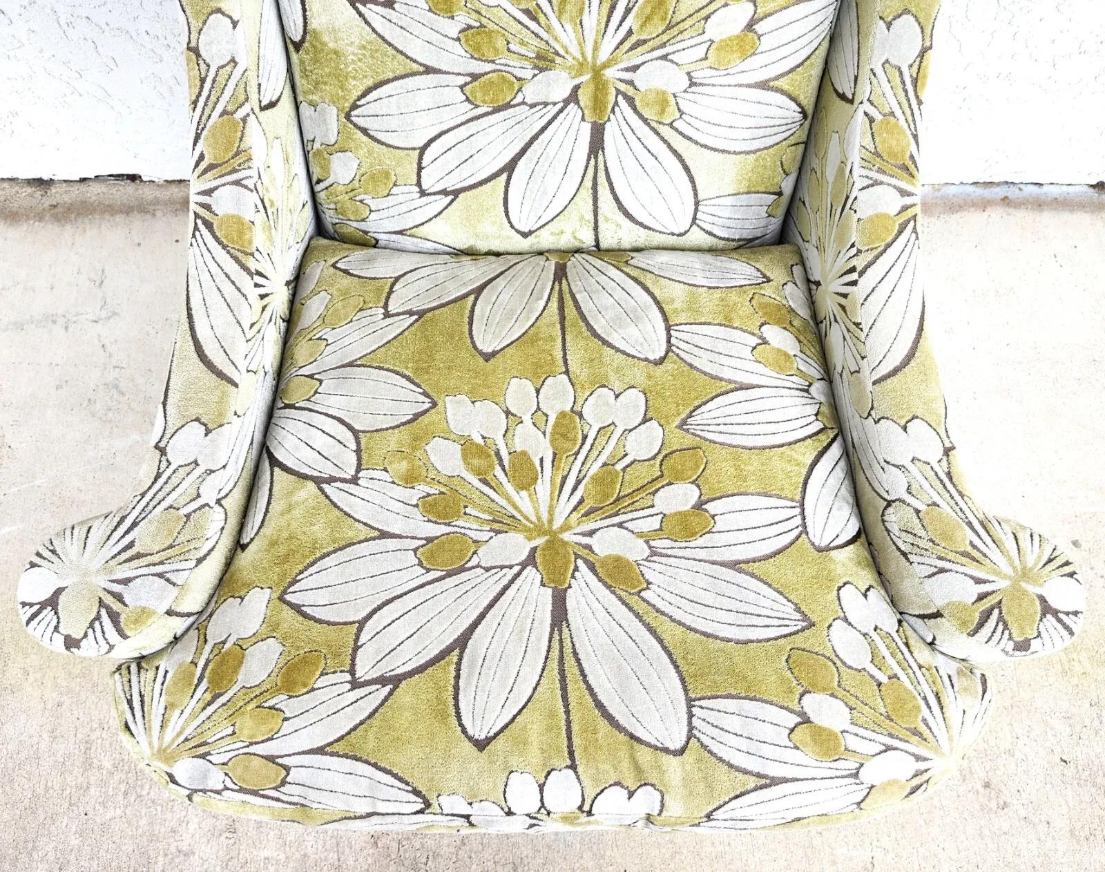 Cotton Barbara Barry Lounge Chair Velvet for Henredon For Sale