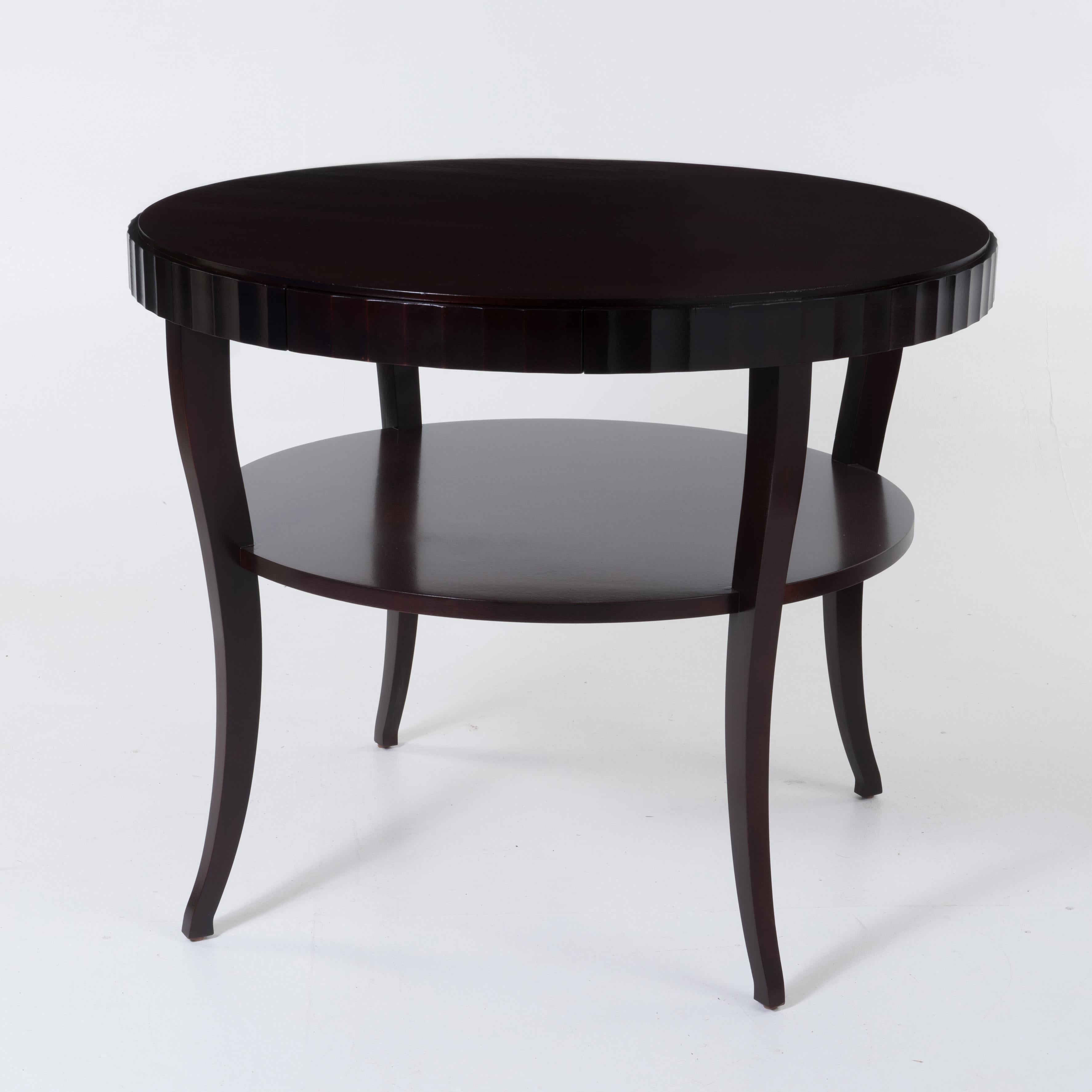 North American Barbara Barry Mahogany Fluted Center Table
