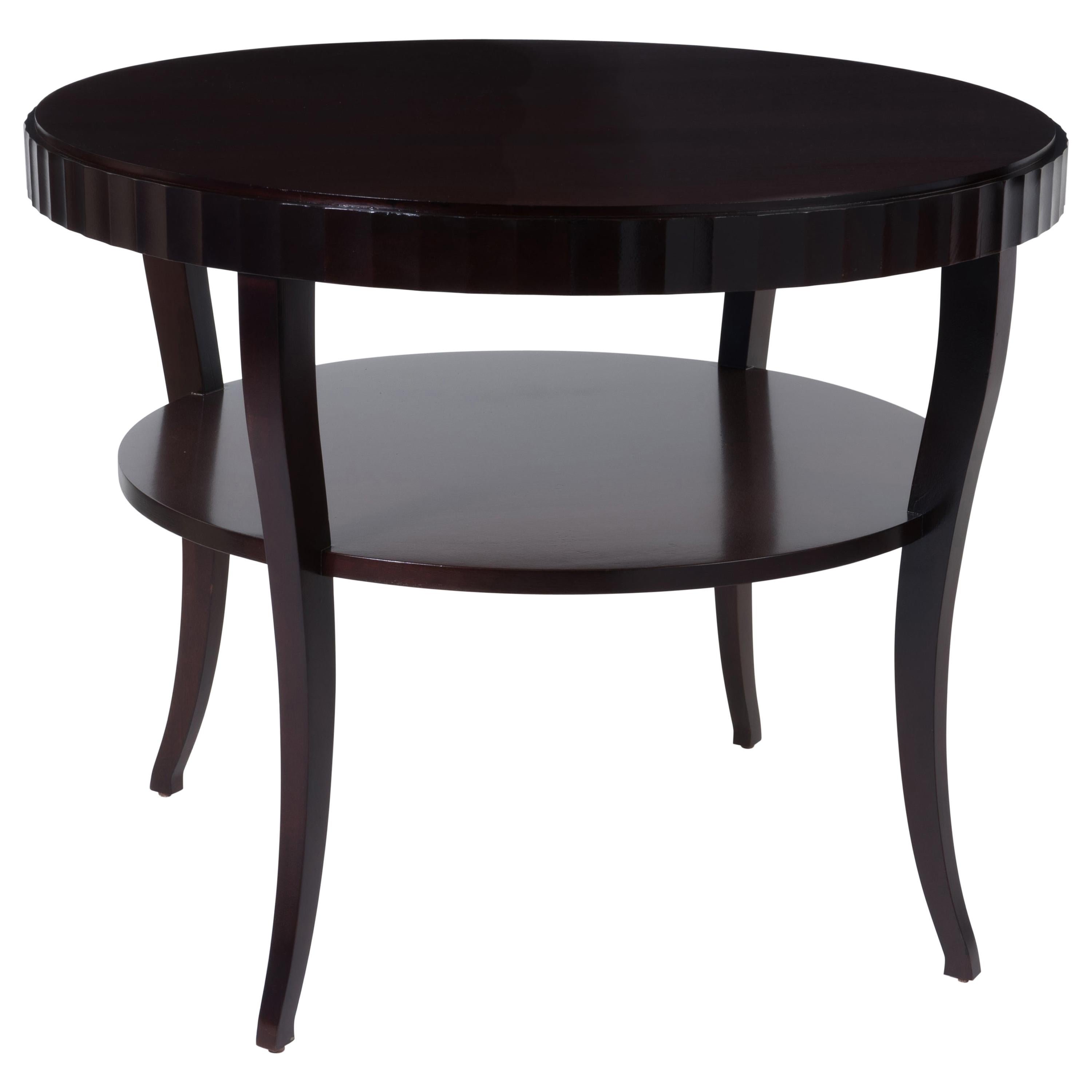 Barbara Barry Mahogany Fluted Center Table For Sale