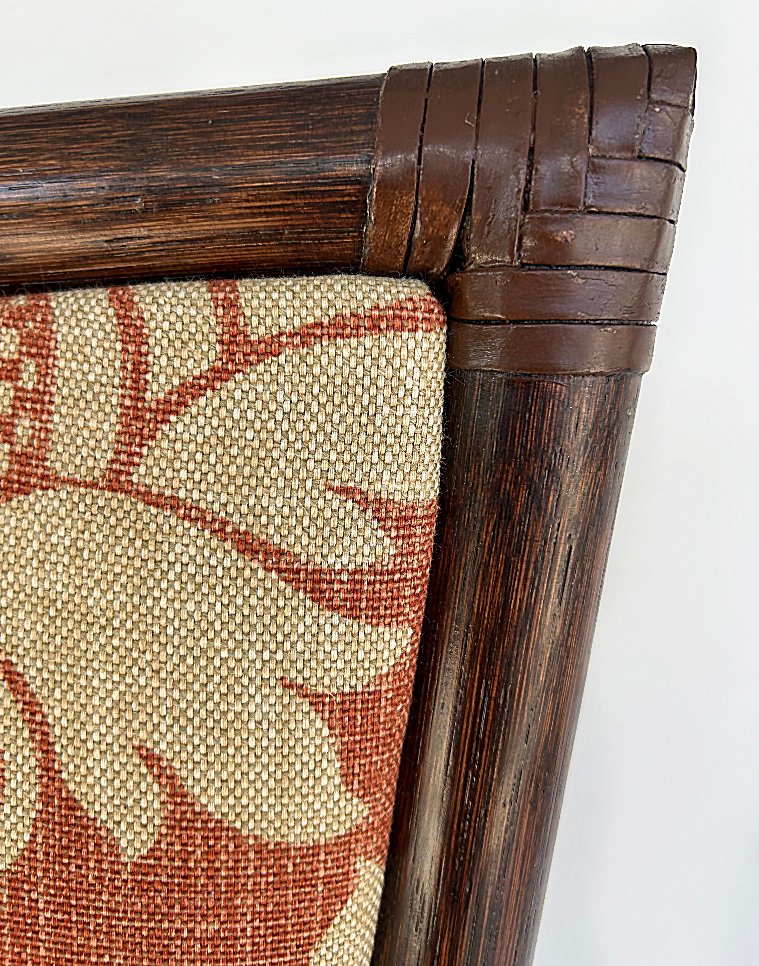 Barbara Barry McGuire Rattan Rawhide Esszimmer Stühle, neue Polsterung, Satz 8 im Angebot 6