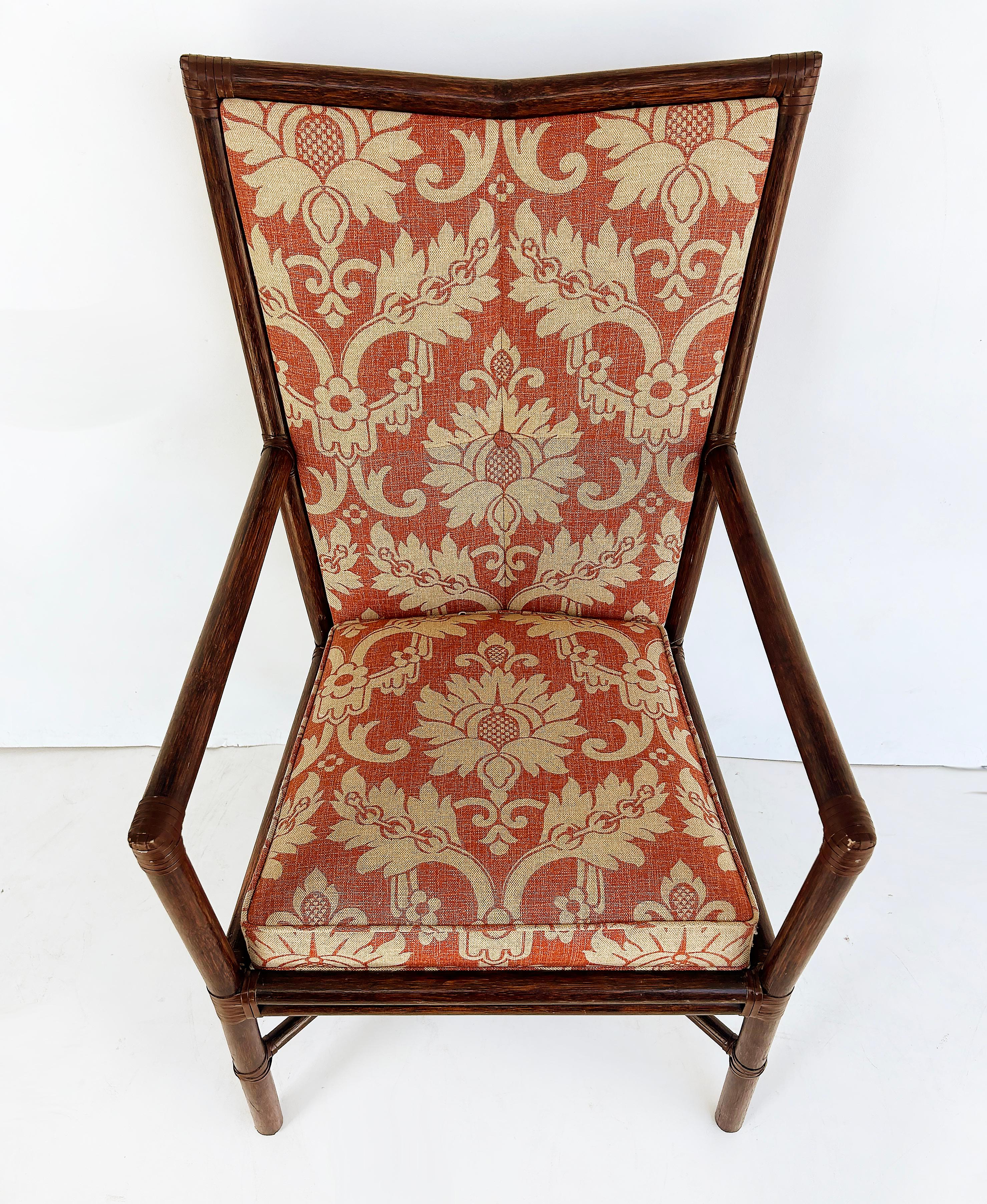 Barbara Barry McGuire Rattan Rawhide Esszimmer Stühle, neue Polsterung, Satz 8 im Angebot 10
