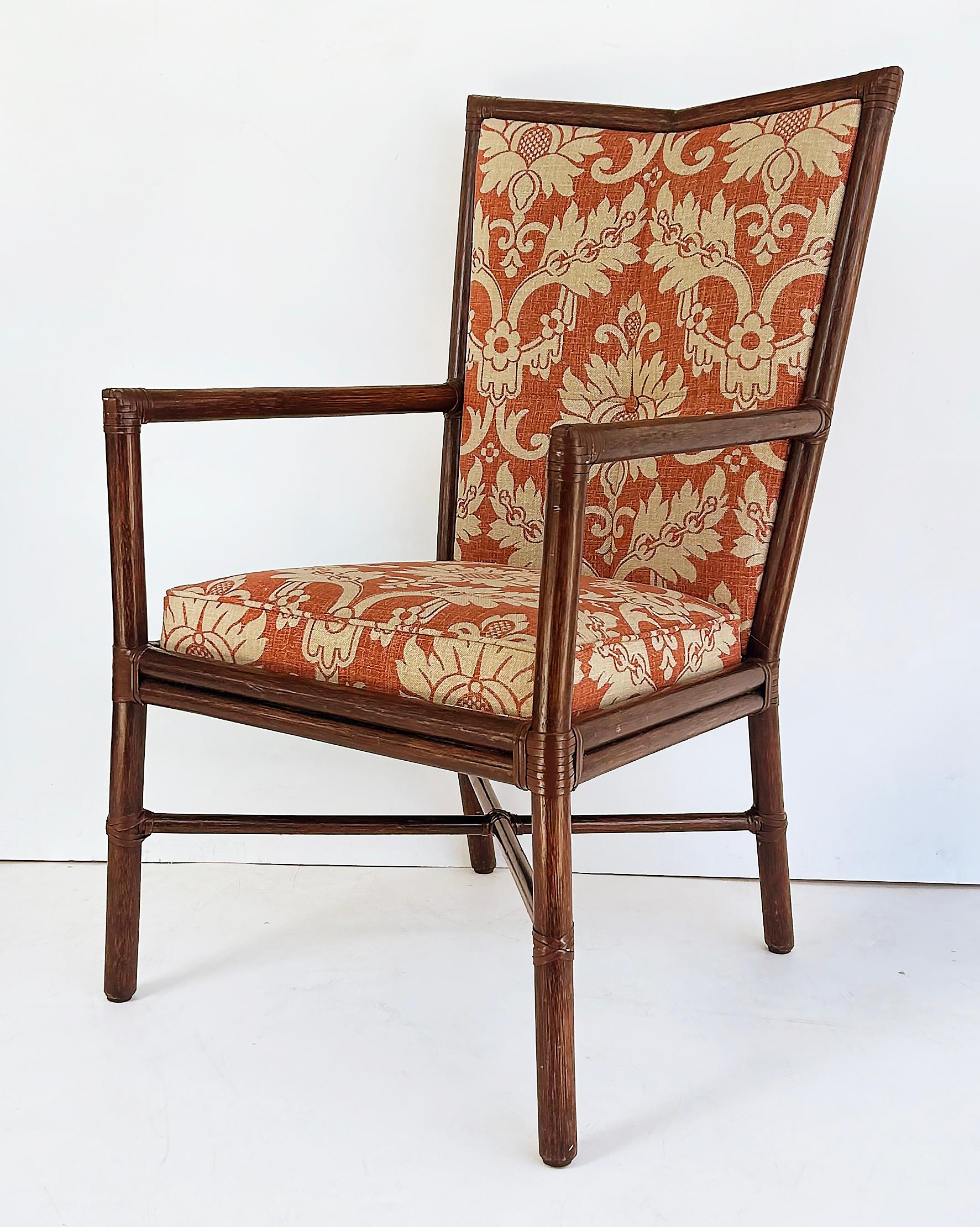 Barbara Barry McGuire Rattan Rawhide Esszimmer Stühle, neue Polsterung, Satz 8 im Zustand „Gut“ im Angebot in Miami, FL