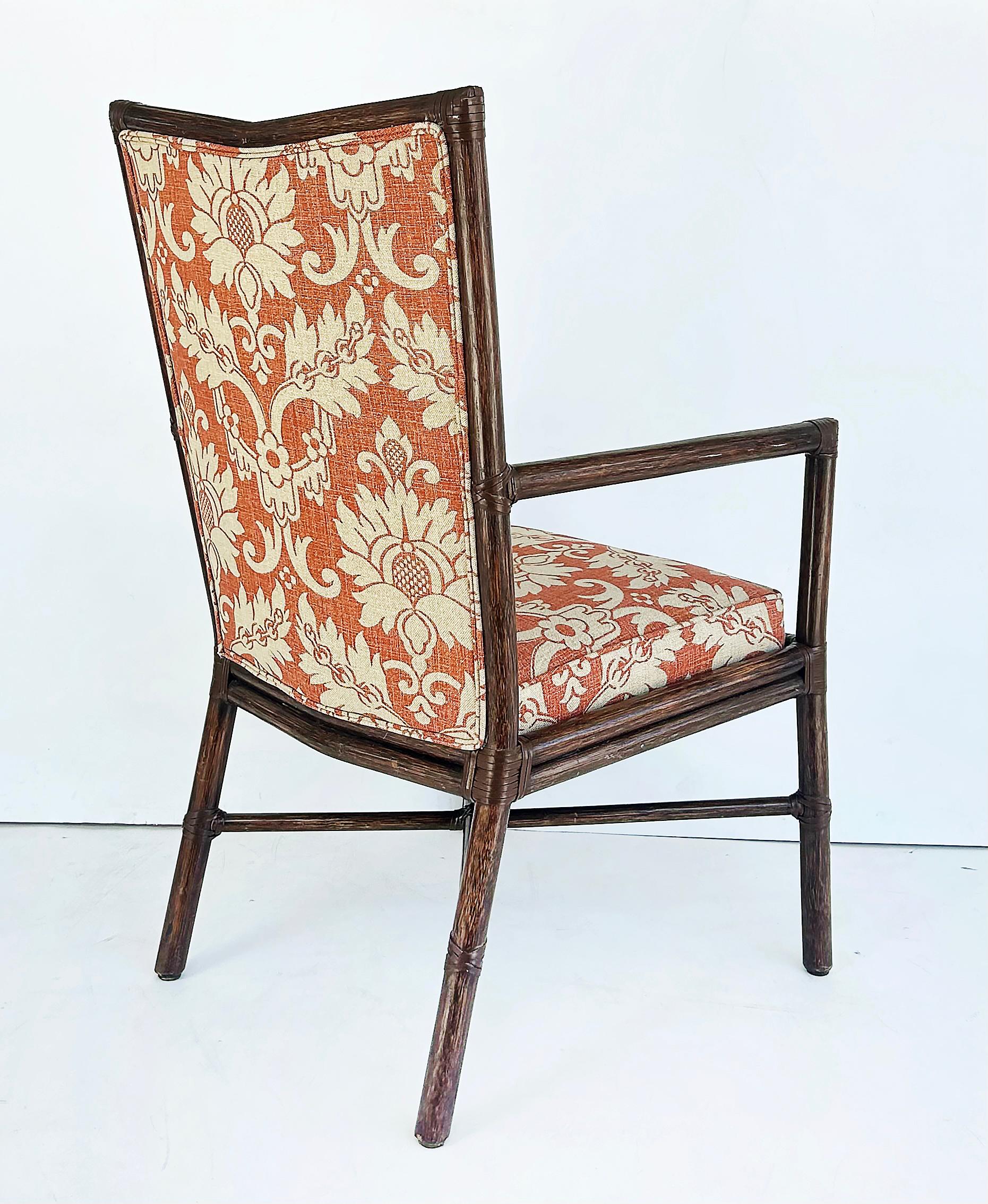 Barbara Barry McGuire Rattan Rawhide Esszimmer Stühle, neue Polsterung, Satz 8 im Angebot 2