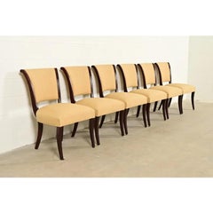 Barbara Barry Modern Regency Mahogany Dining Chairs, Set of Six