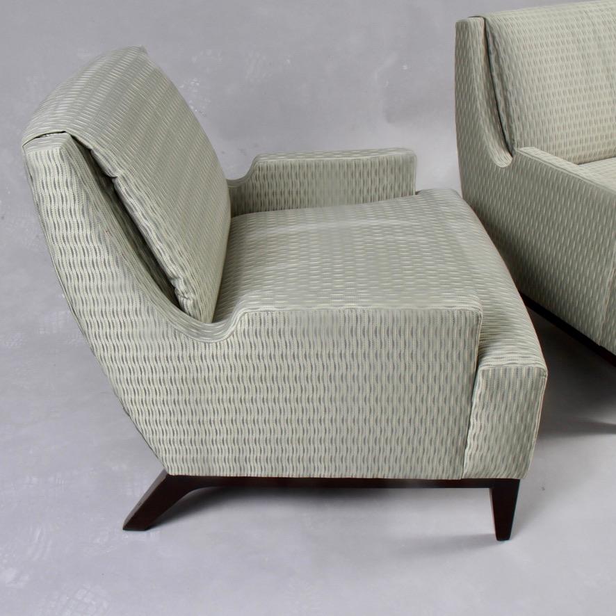 Barbara Barry brought her prolific design expertise to HBF with these Mid-Century Modern-influenced lounge chairs. Focusing on form, each is elemental and spare as it is warm and inviting. Its name, Perfect Pitch, is defined by its raked back, low
