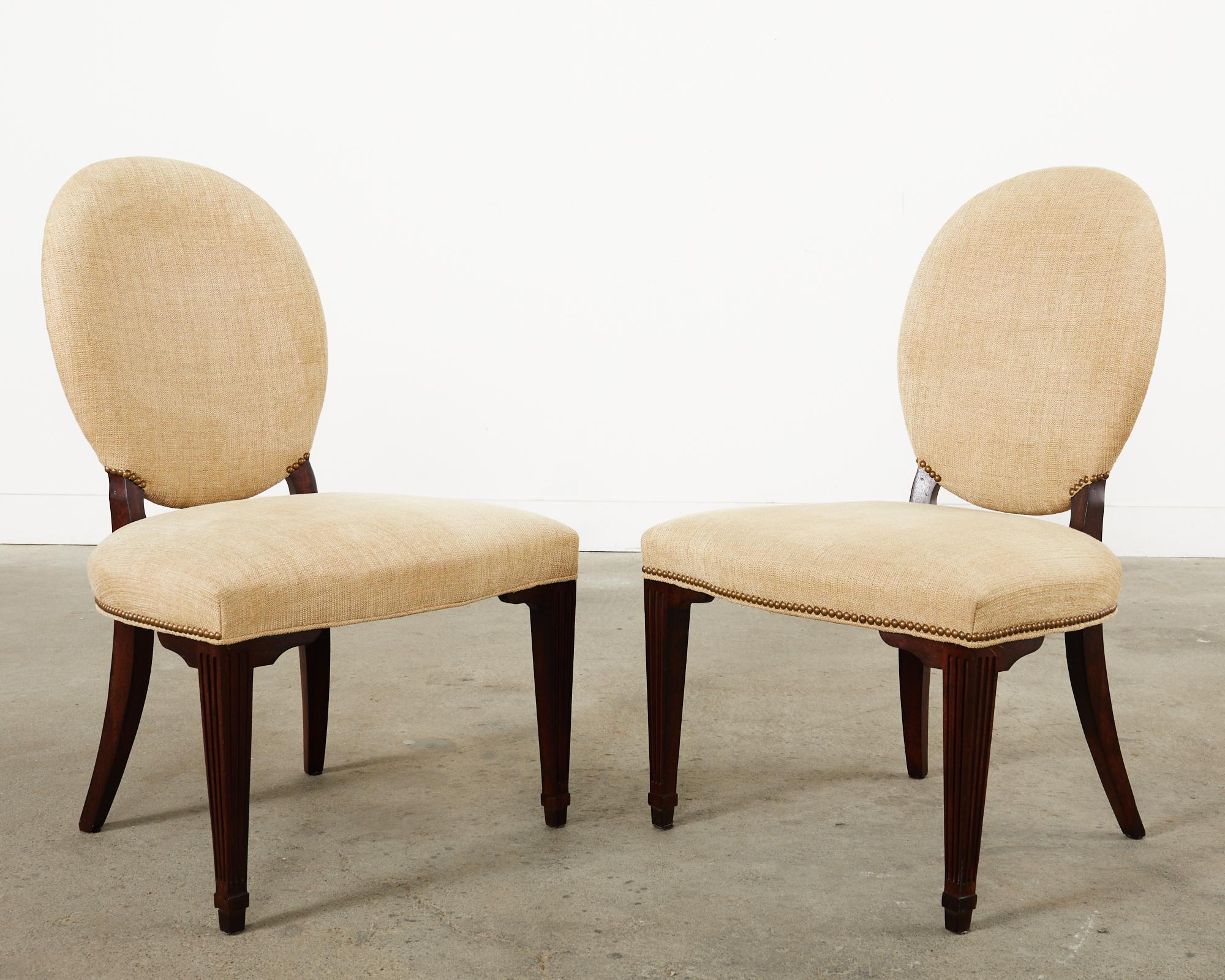 20th Century Barbara Barry Style Mahogany Dining Chairs by Hickory Chair For Sale
