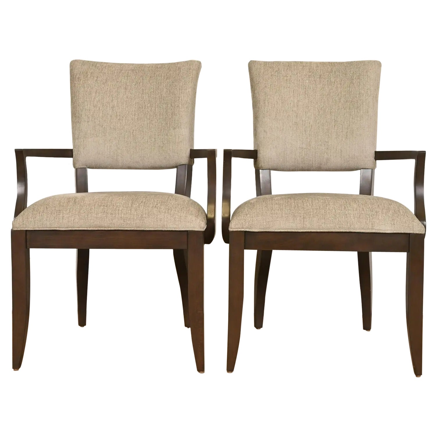 Fauteuils ou chaises de capitaine de salle à manger en acajou de style moderne Regency de Barbara Barry en vente