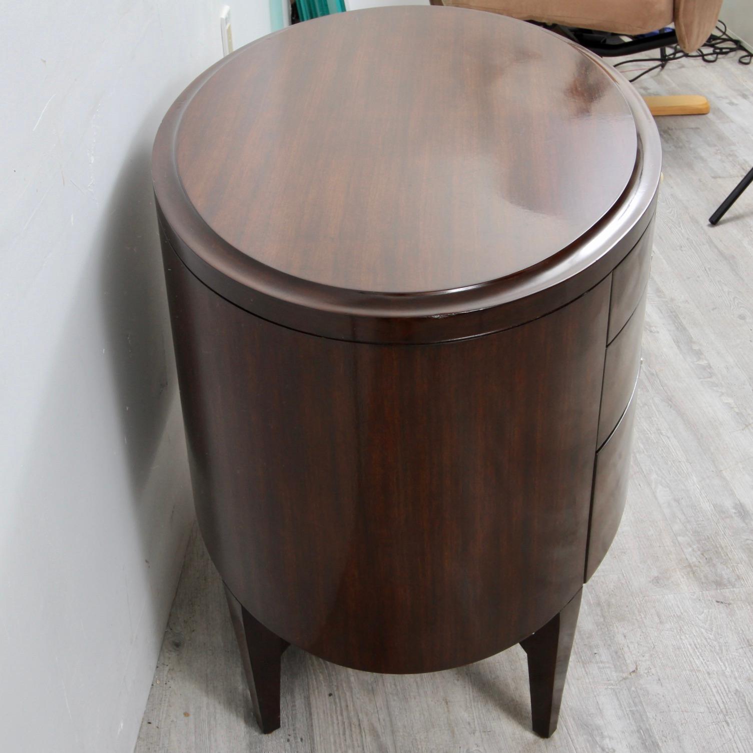 American Barbara Barry Style Oval Occasional Table For Sale