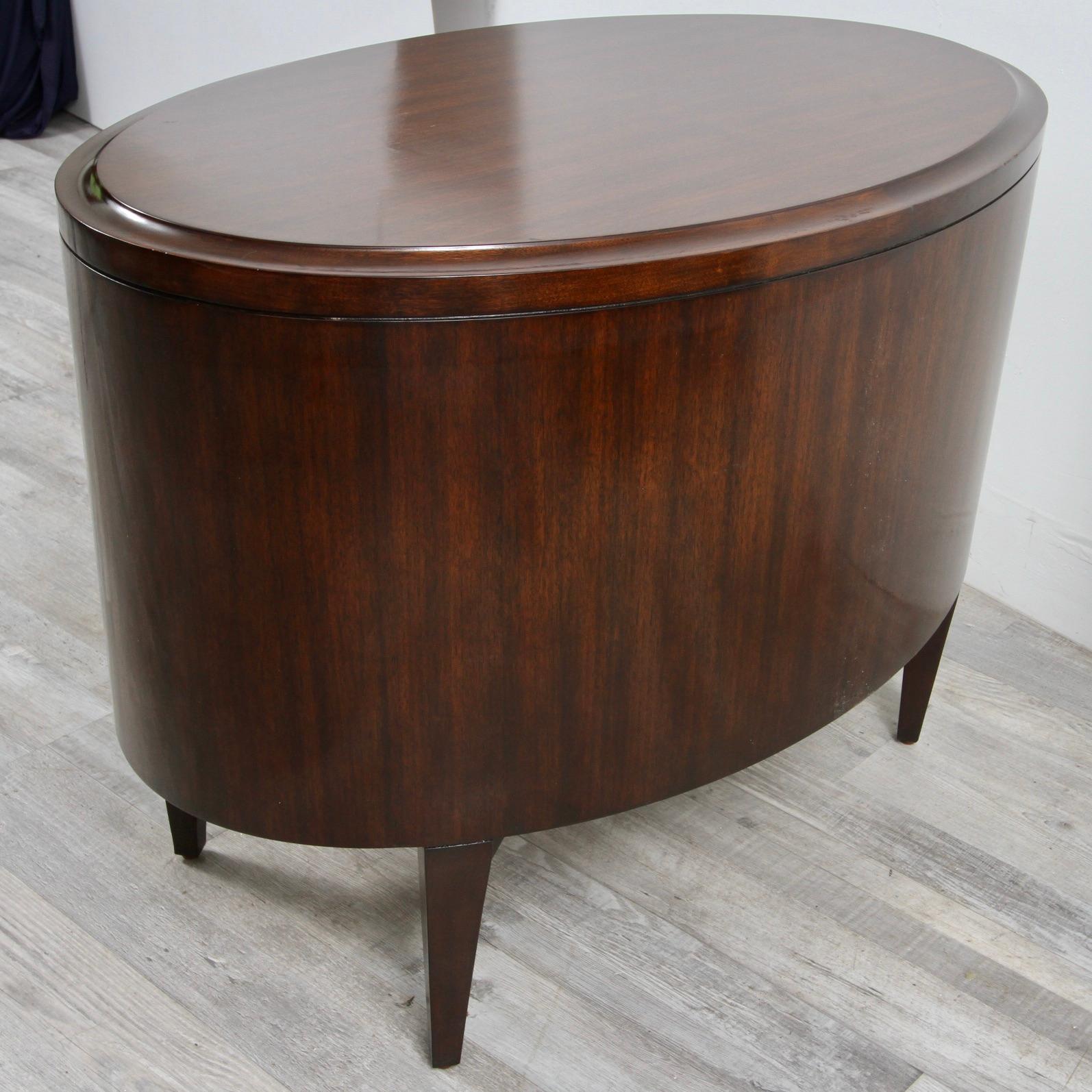Barbara Barry Style Oval Occasional Table For Sale 1