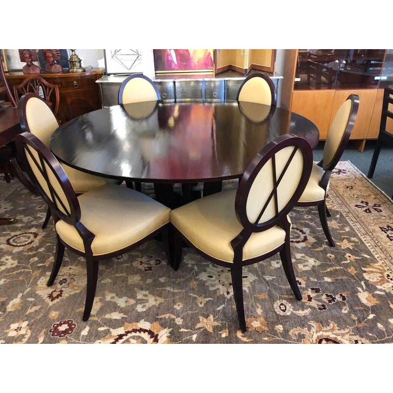 Barbara Barry S Gueridon Dining Table 8 Chairs By Baker Furniture Barbara Barry S Gueridon Dining Table 8 Chairs By Baker Furniture In Good Condition For