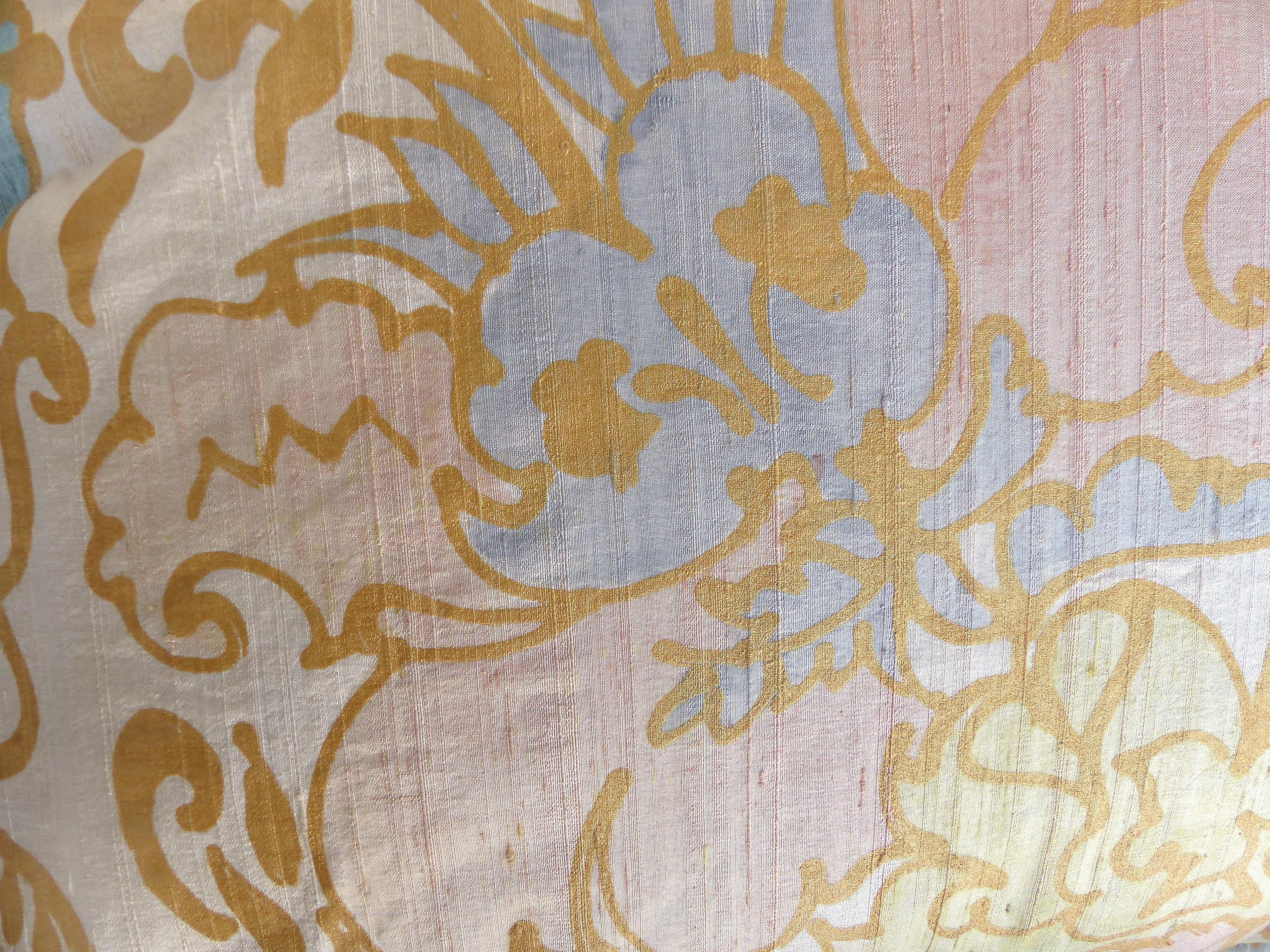 Barbara Beckmann Hand-Printed Silk Pillows, Pairs Available 2