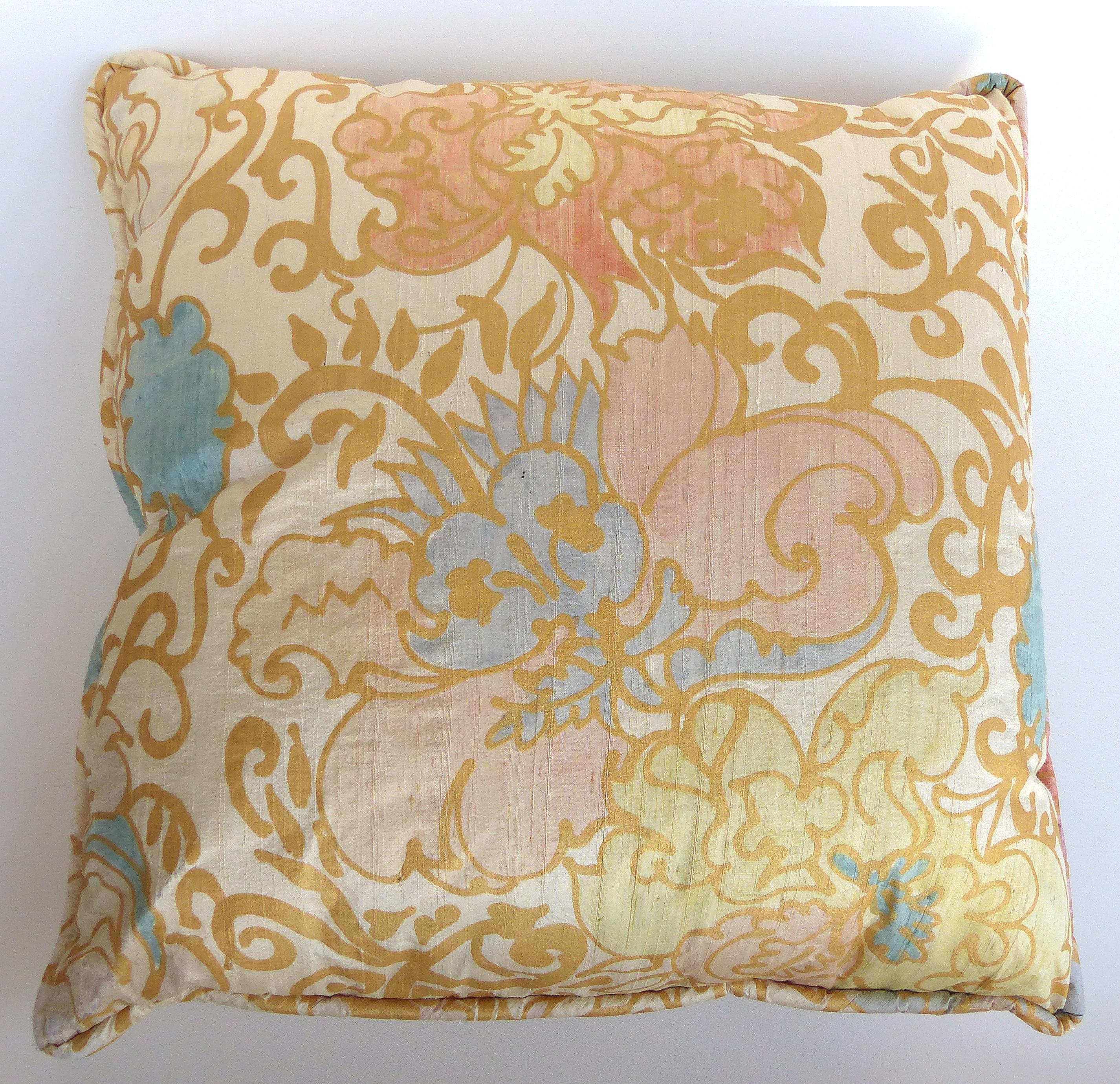 American Barbara Beckmann Hand-Printed Silk Pillows, Pairs Available