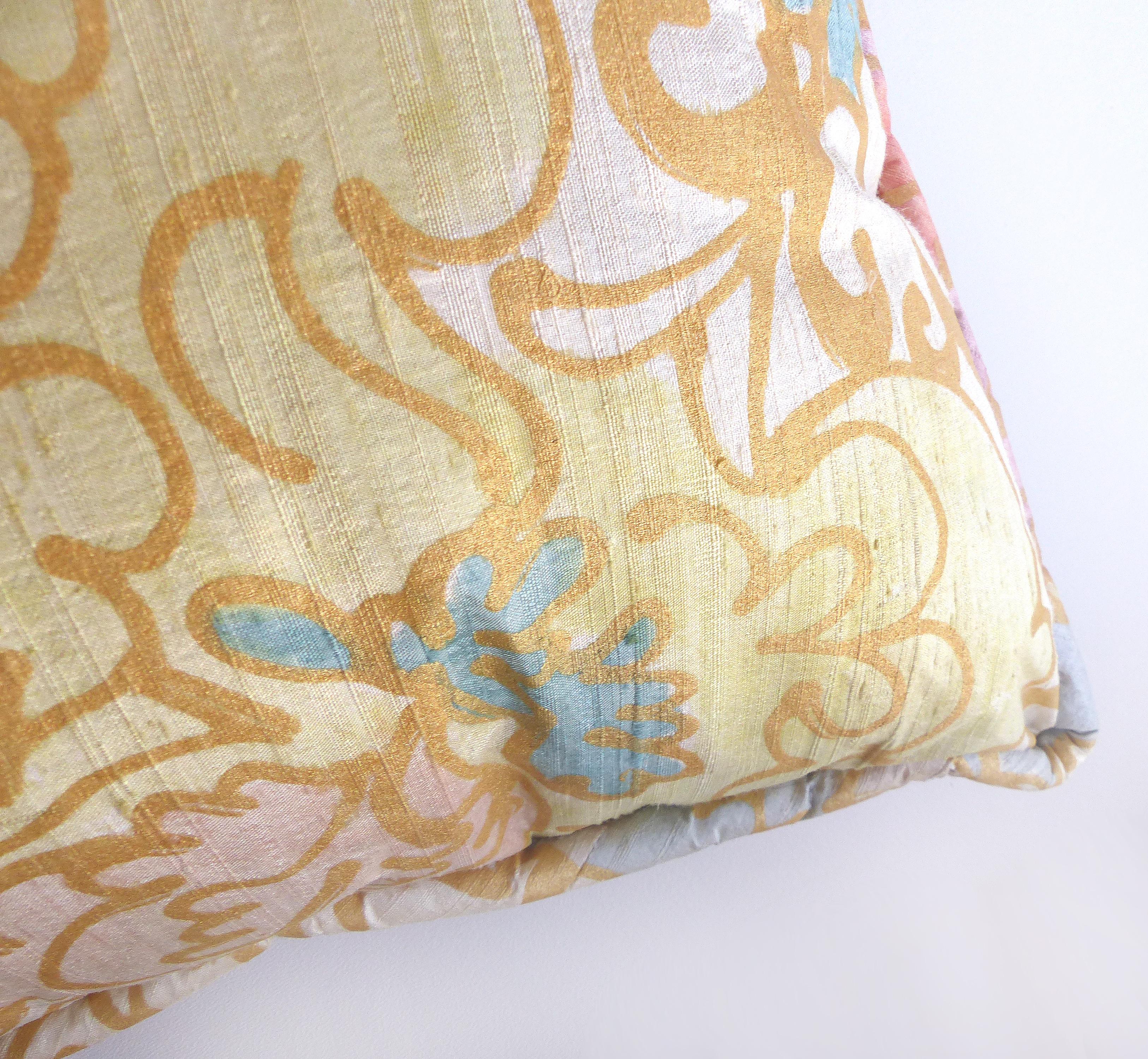 Barbara Beckmann Hand-Printed Silk Pillows, Pairs Available In Good Condition In Miami, FL