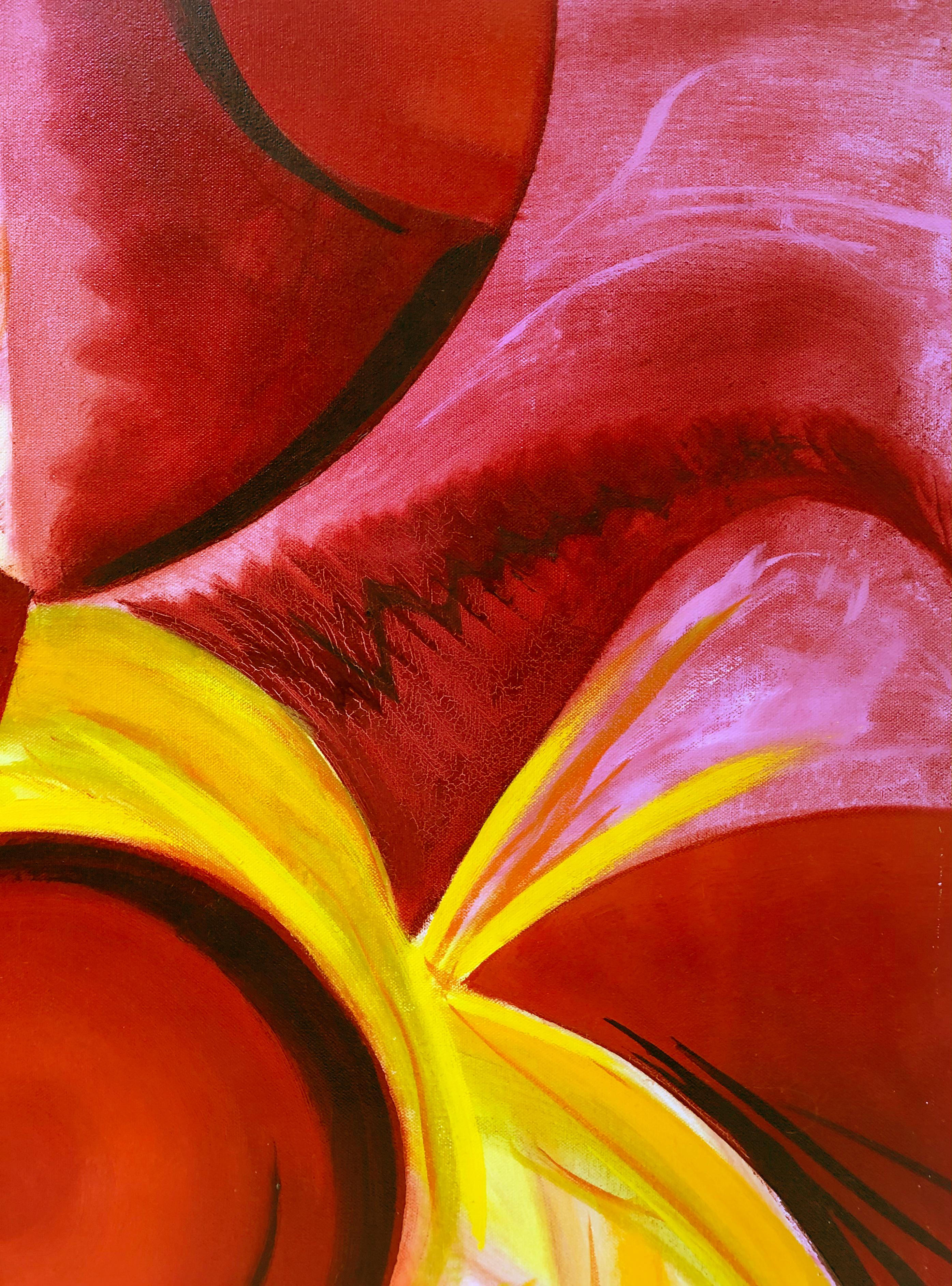 20ième siècle Peinture à l'huile abstraite « Dante's Inferno » de Barbara Beretich en vente