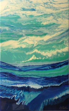 « Outgoing Tide », peinture acrylique signée de style expressionniste abstrait par Barbara Bilotta