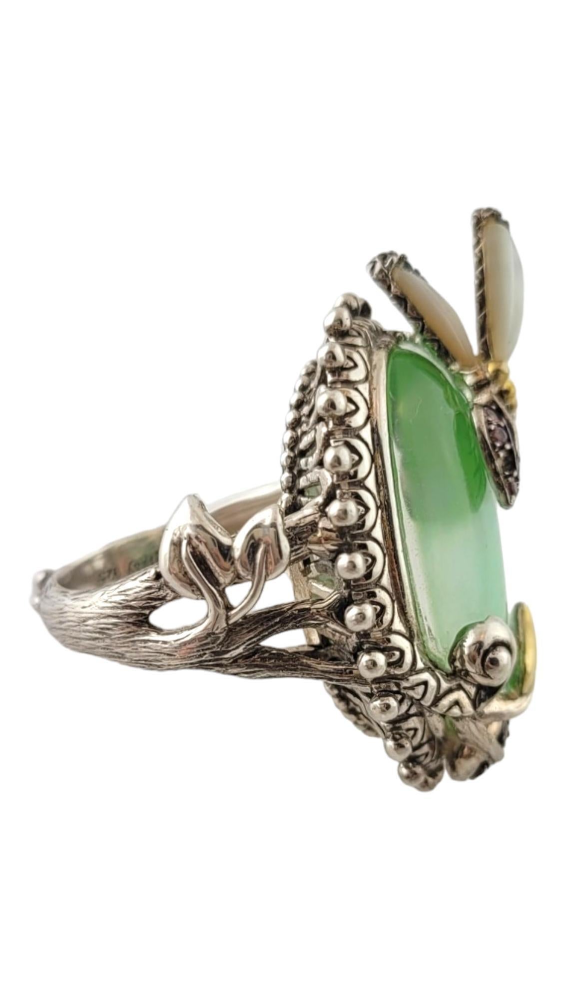 Barbara Bixby 18K Gold/ Sterling Silver Butterfly Garden Pond Ring Size 6 #17596 In Good Condition In Washington Depot, CT