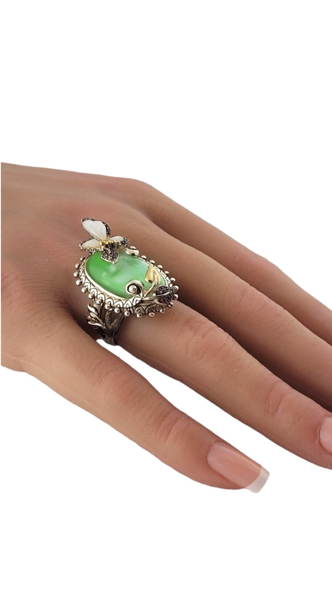 Barbara Bixby 18K Gold/ Sterling Silver Butterfly Garden Pond Ring Size 6 #17596 4