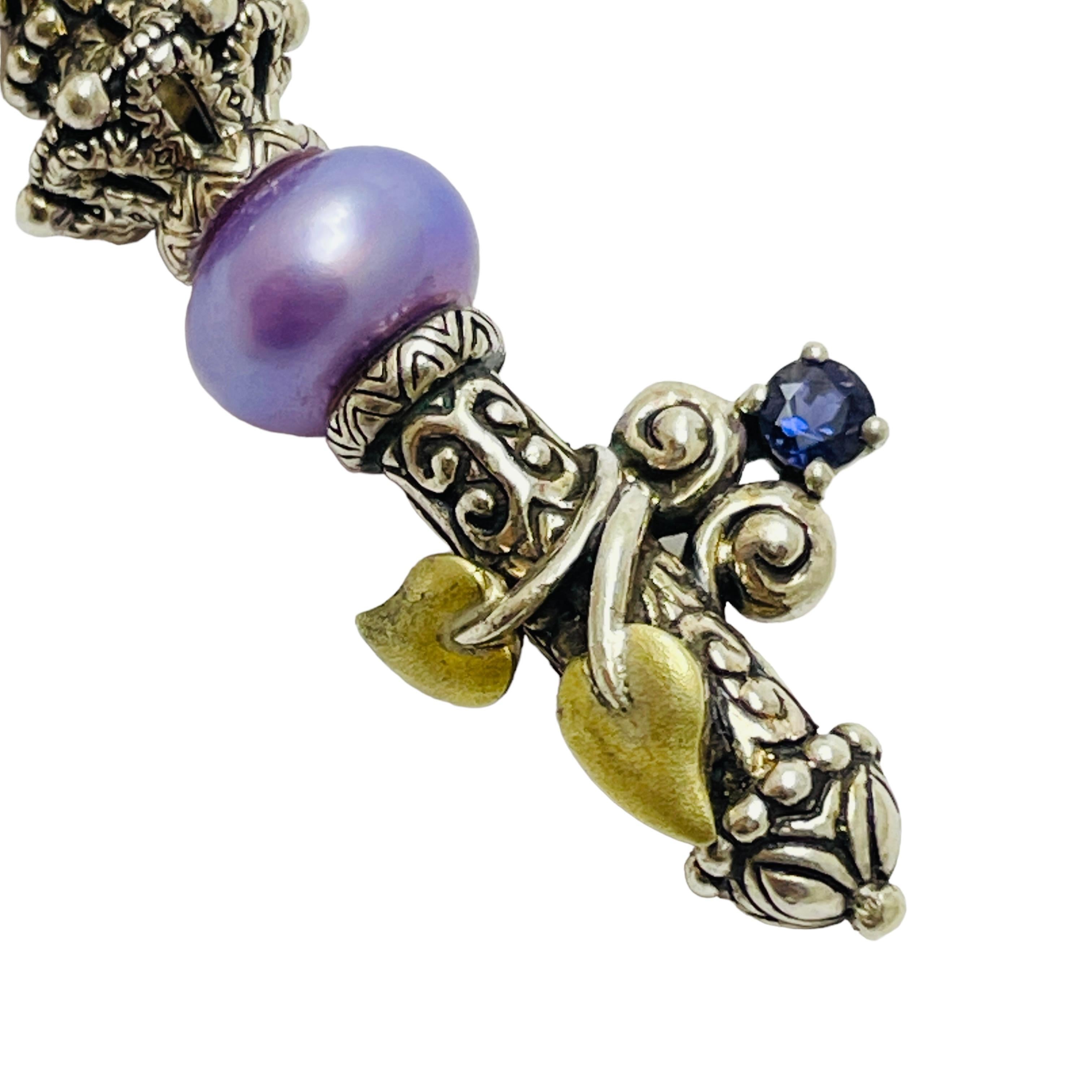 BARBARA BIXBY Pendentif créateur en argent sterling 18 carats avec clé Bon état - En vente à Palos Hills, IL