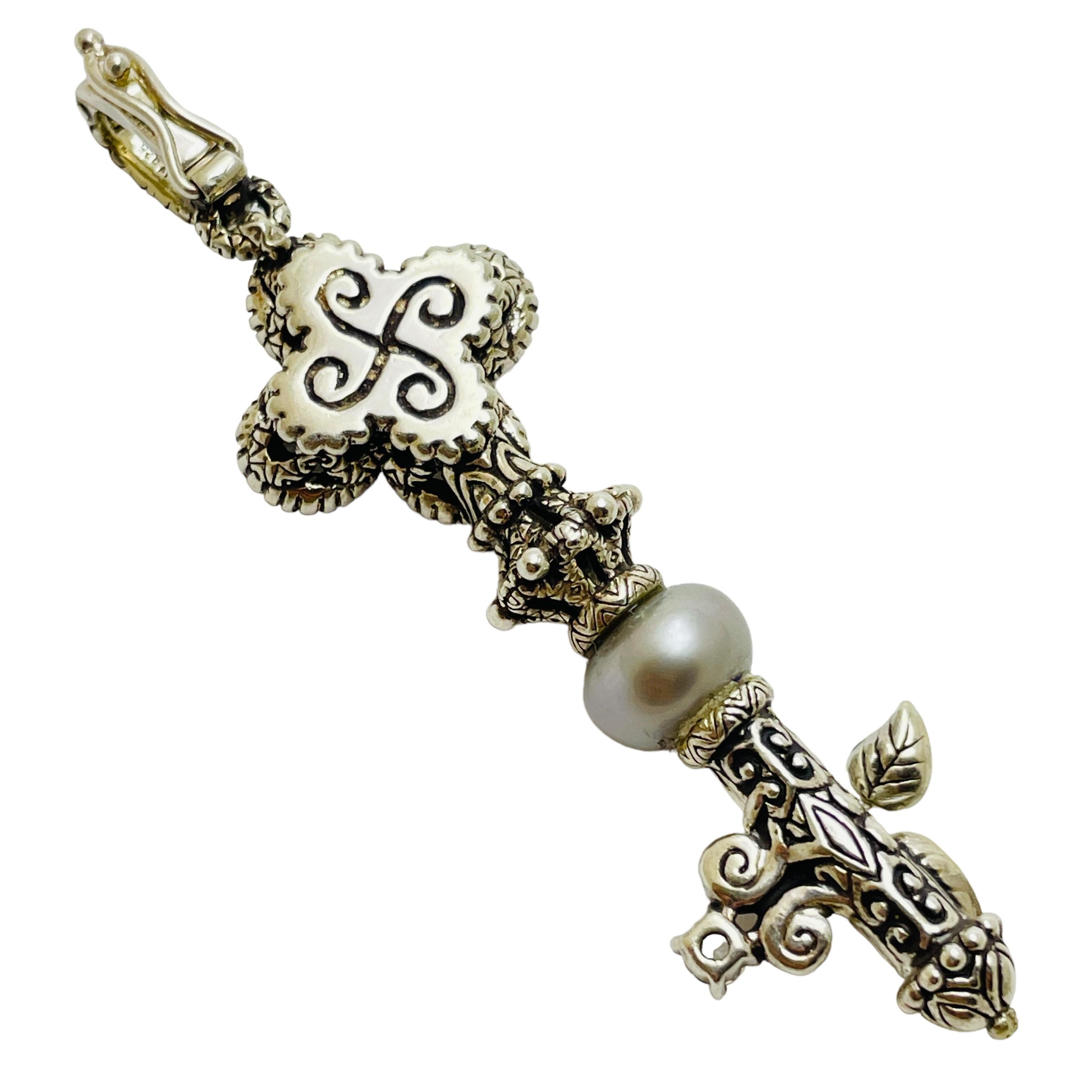 BARBARA BIXBY Pendentif créateur en argent sterling 18 carats avec clé Unisexe en vente