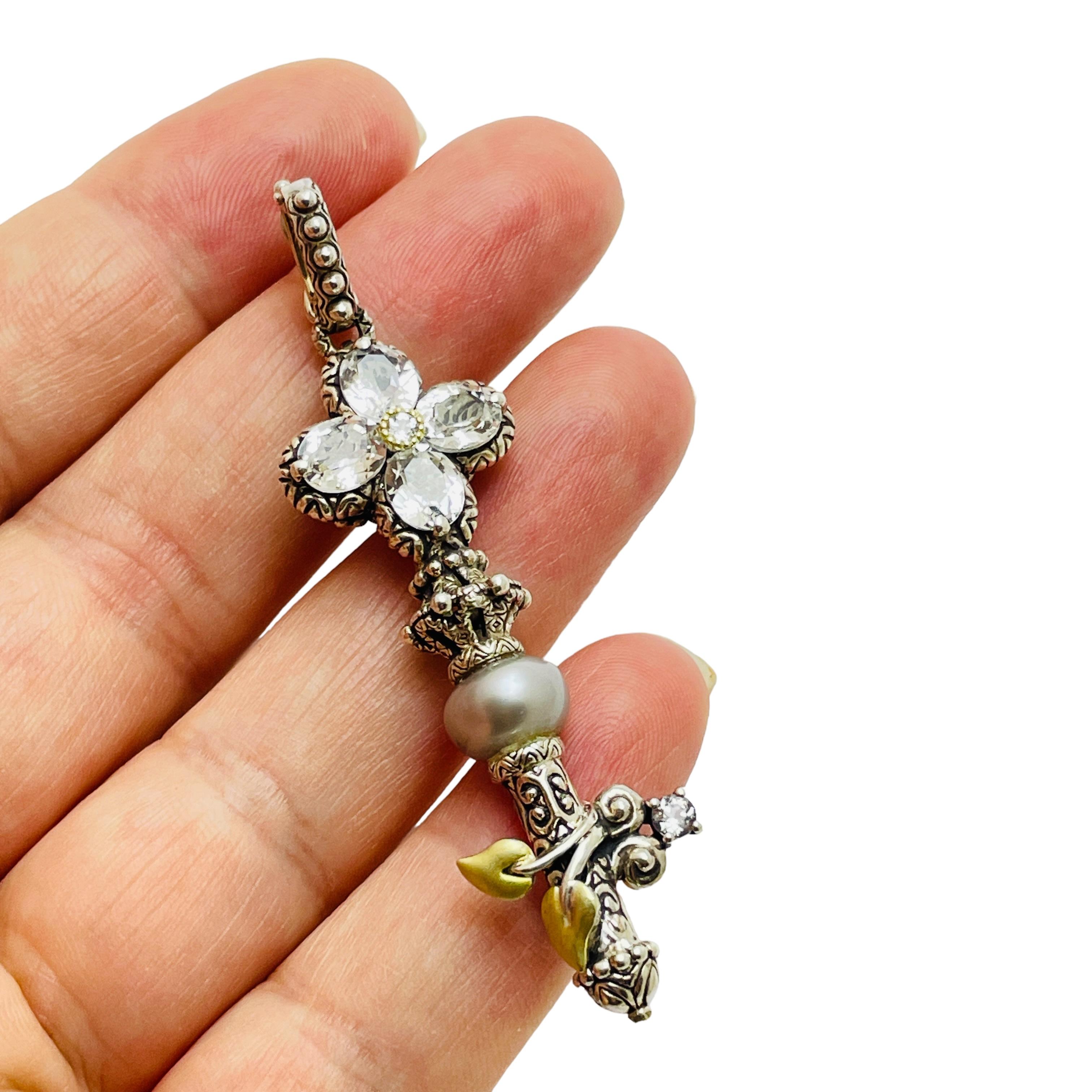 BARBARA BIXBY Pendentif créateur en argent sterling 18 carats avec clé en vente 1