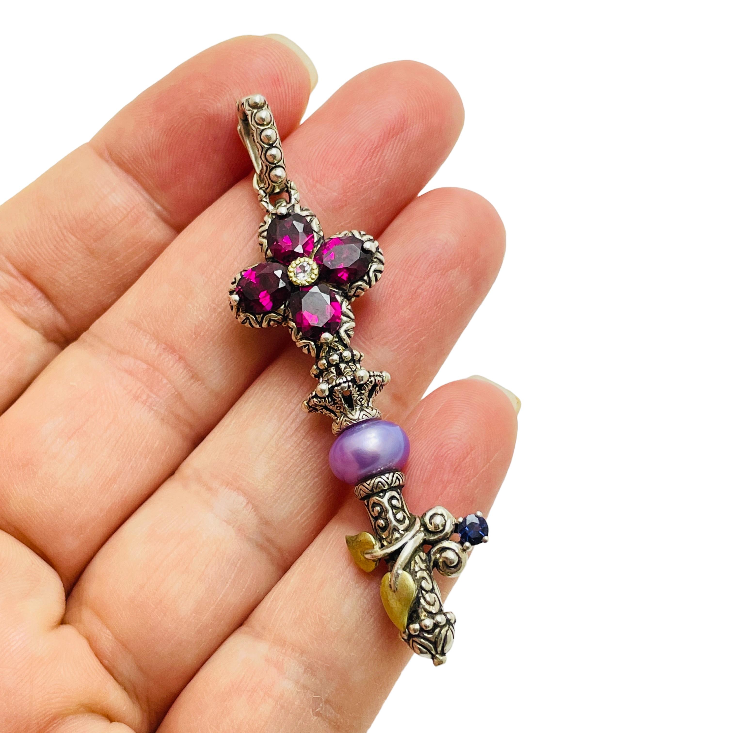 BARBARA BIXBY Pendentif créateur en argent sterling 18 carats avec clé en vente 4