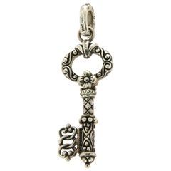 Barbara Bixby 925 Sterling Silver 18 Karat Yellow Gold Key Pendant Charm
