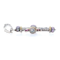 Barbara Bixby Pearl Garnet Cross Enhancer Pendant Sterling, 925 18k Marq .80ctw