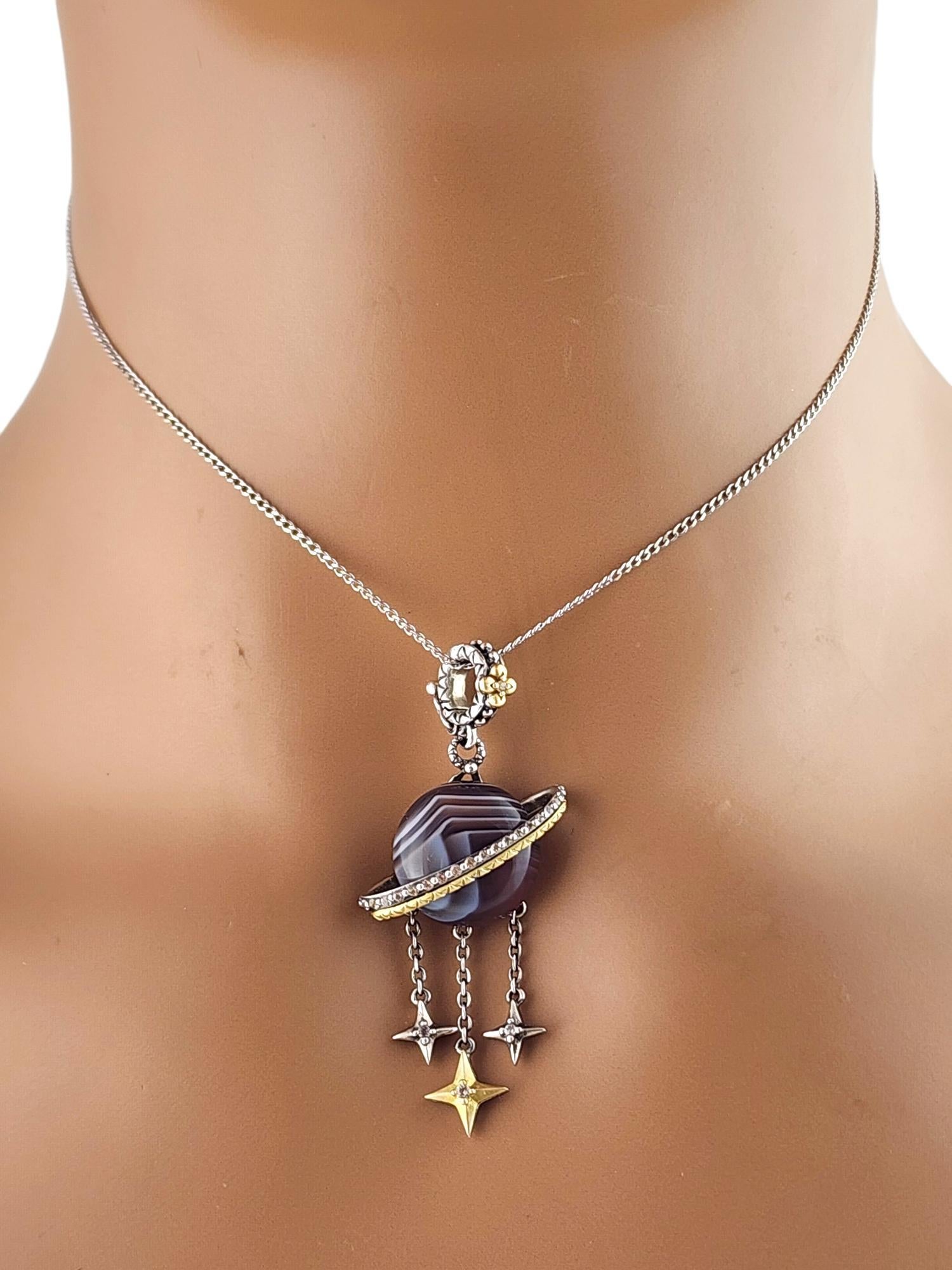 Barbara Bixby Sterling & 18K Yellow Gold Planet Stars Enhancer Pendant #18681 5