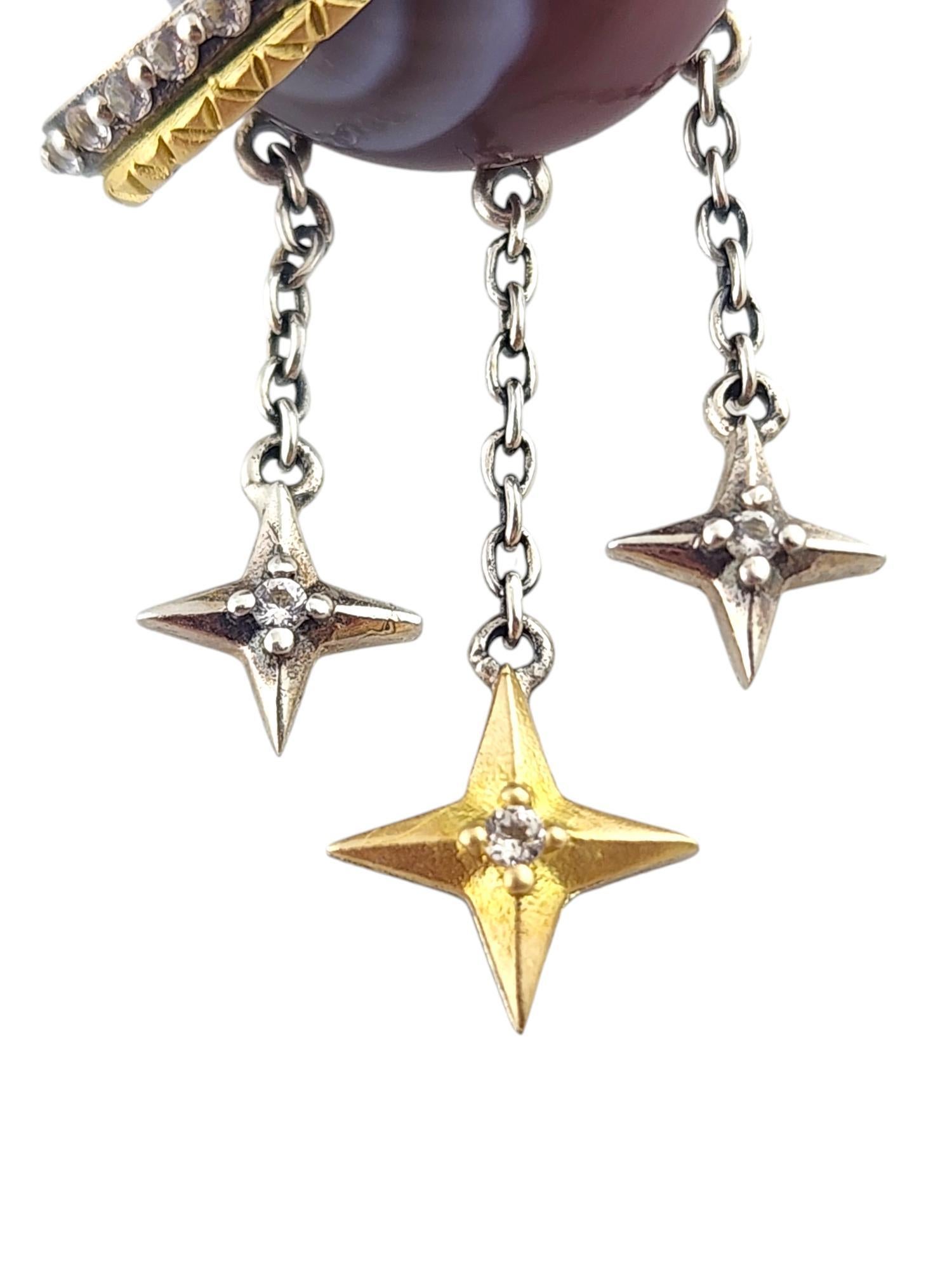 Mixed Cut Barbara Bixby Sterling & 18K Yellow Gold Planet Stars Enhancer Pendant #18681