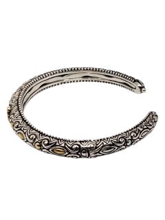 Barbara Bixby Sterling Silver 18k Floral Cuff Hinged Bracelet #23770