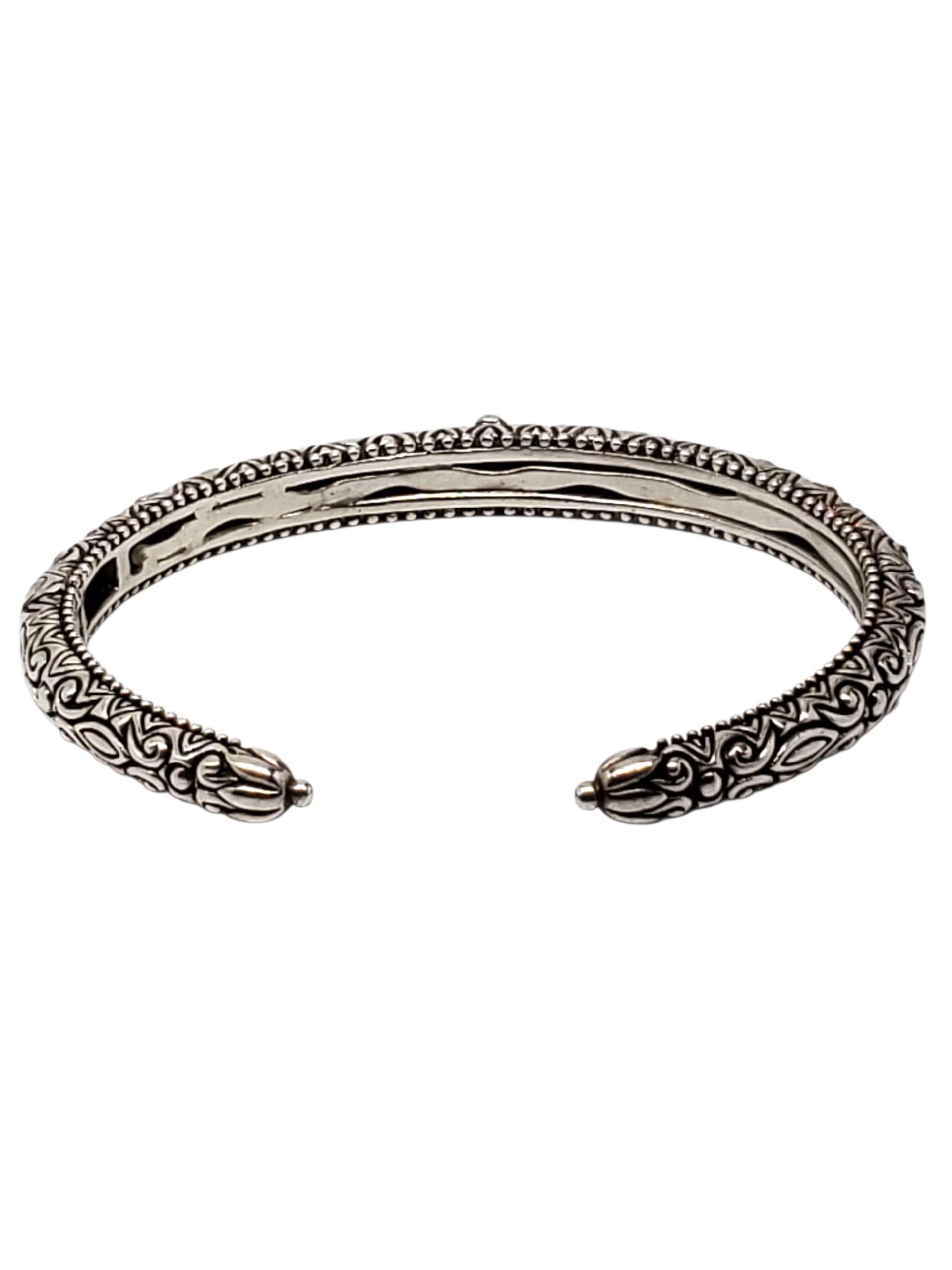 Contemporaneo Barbara Bixby Bracciale a cerniera floreale in argento sterling 18k #23770 in vendita