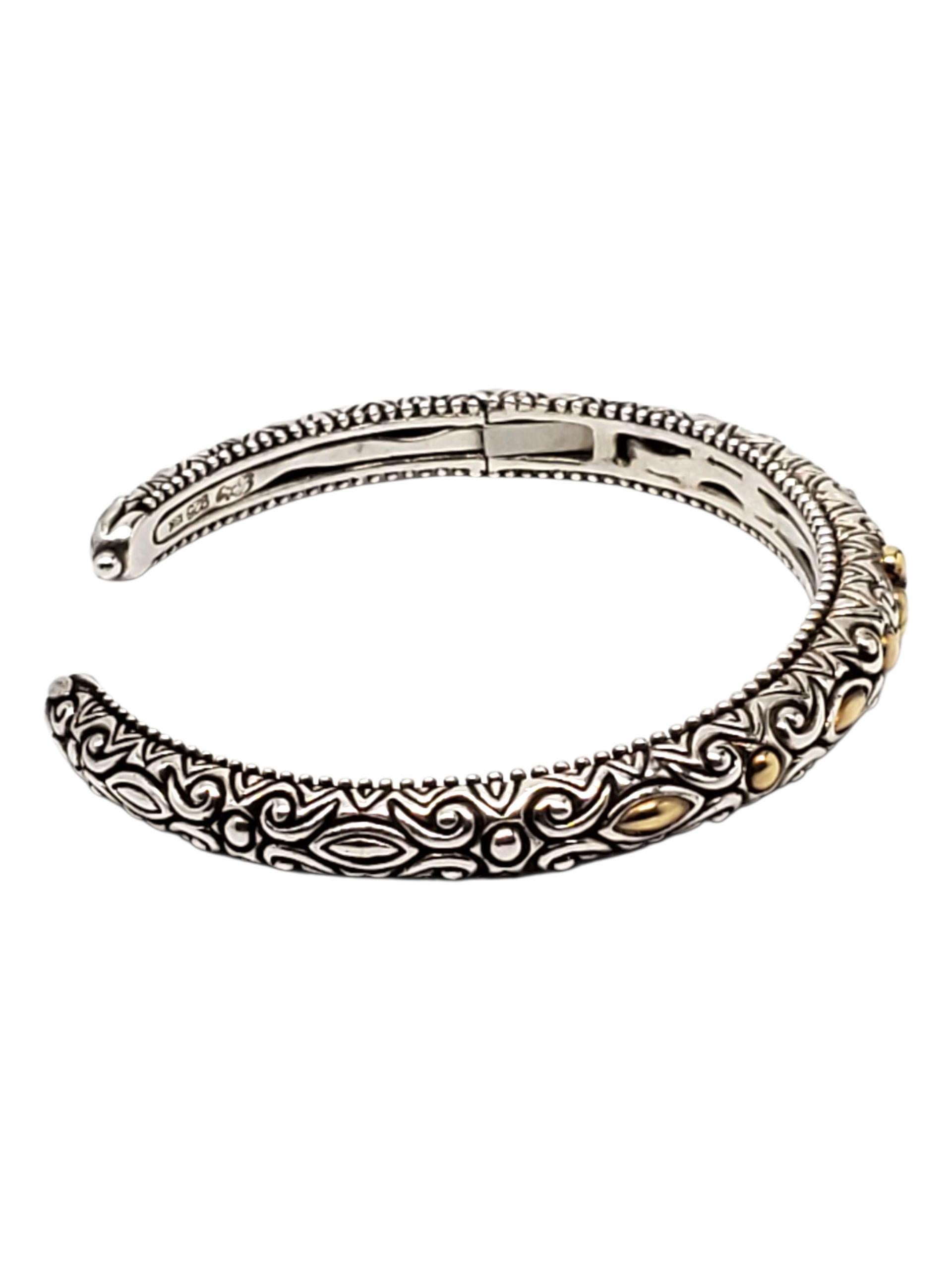 Barbara Bixby Bracciale a cerniera floreale in argento sterling 18k #23770 In condizioni buone in vendita a Washington Depot, CT