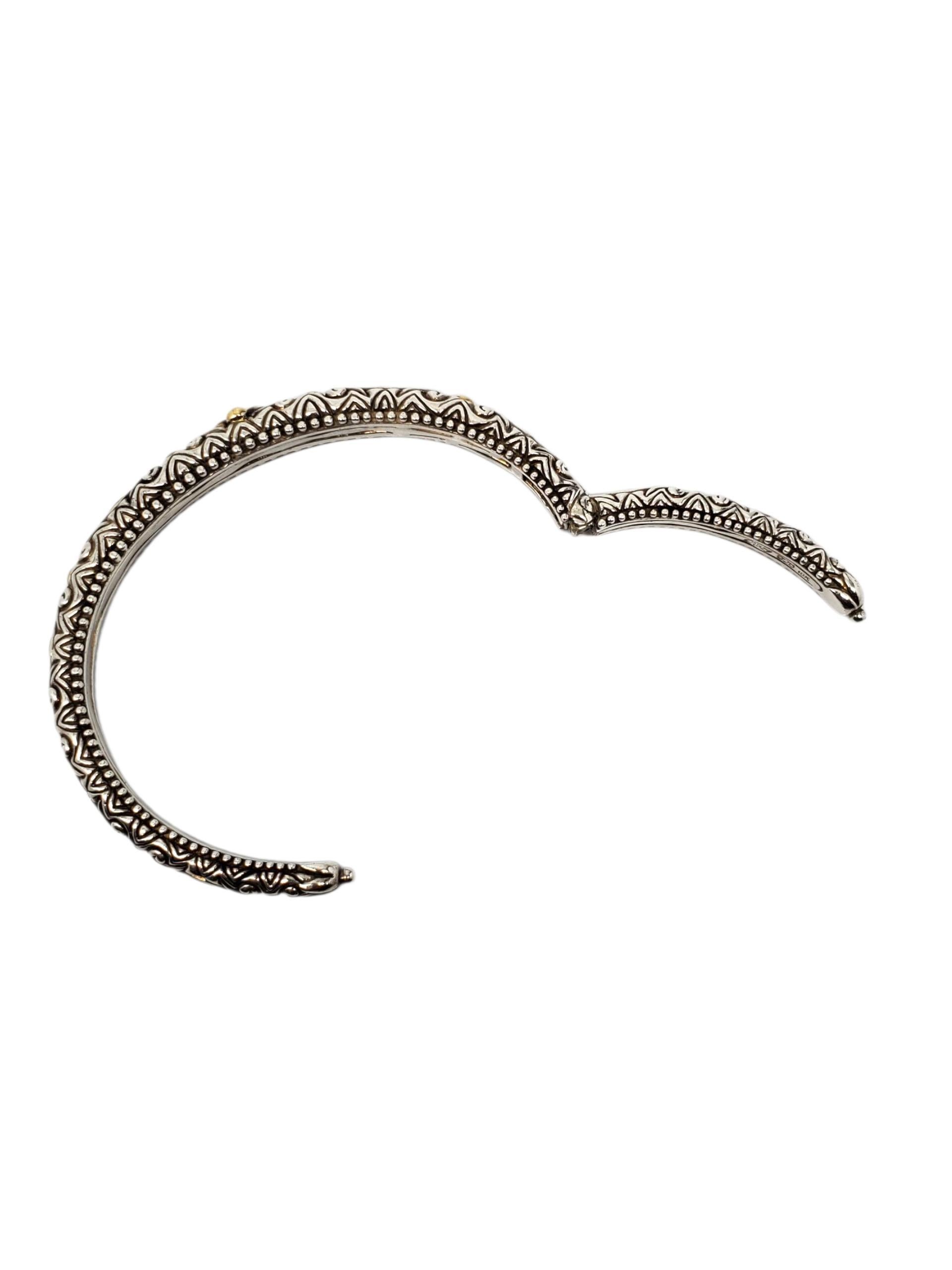 Donna Barbara Bixby Bracciale a cerniera floreale in argento sterling 18k #23770 in vendita