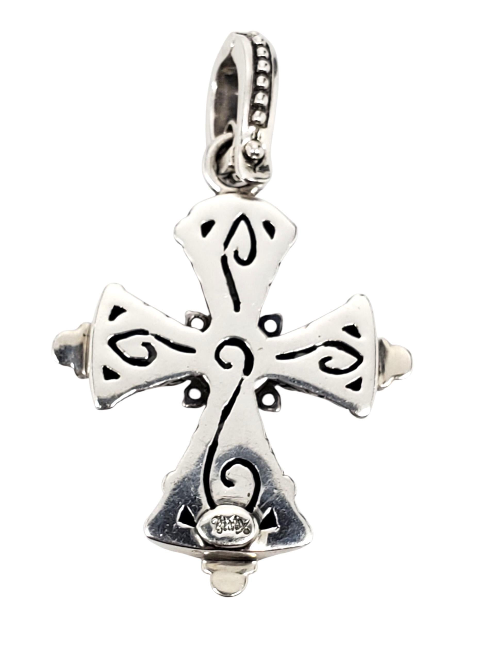 Ciondolo con croce di topazio bianco in argento sterling 18 carati di Barbara Bixby #23785 in vendita 4