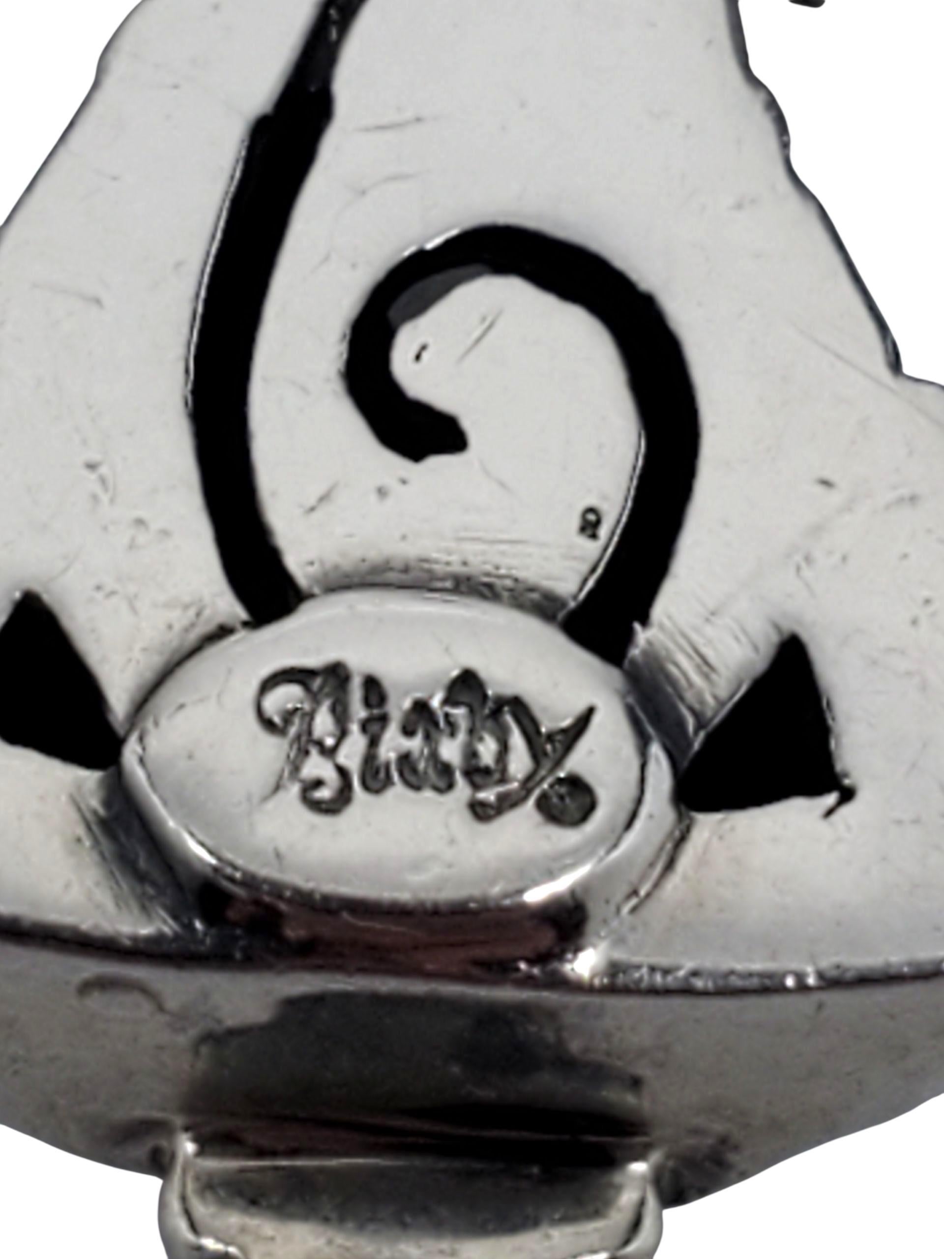 Taglio a goccia Ciondolo con croce di topazio bianco in argento sterling 18 carati di Barbara Bixby #23785 in vendita