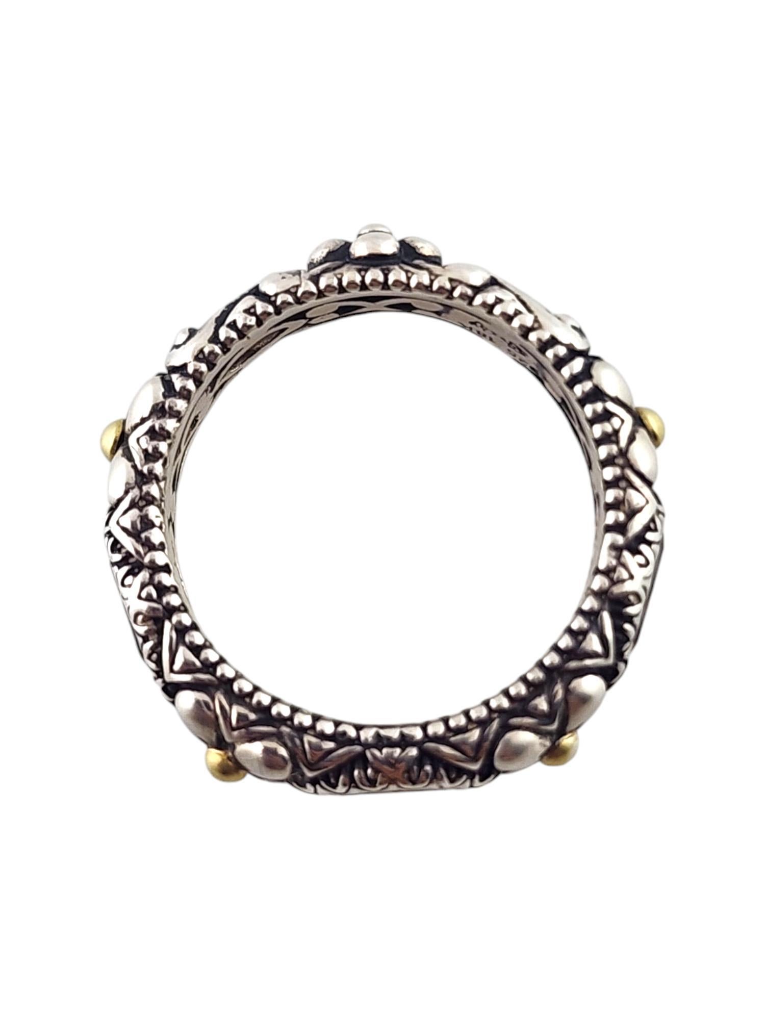 Barbara Bixby Sterling Silver 18K Yellow Gold Citrine Flower Band Size 8 #18425 In Good Condition In Washington Depot, CT